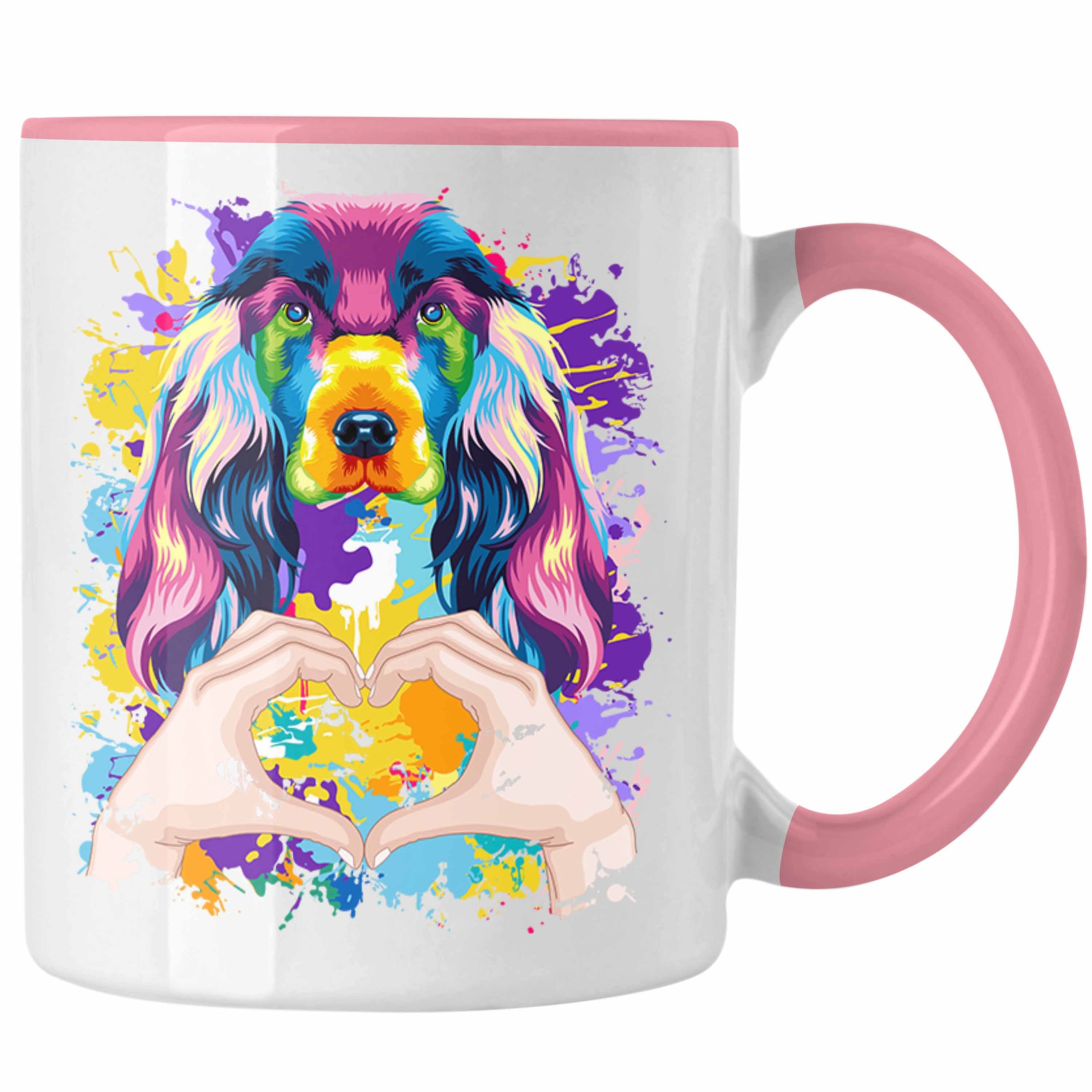 Trendation Tasse Spruch Love Tasse Geschenk Gesc Besitzer Rosa Spaniel Cocker Farbe Lustiger