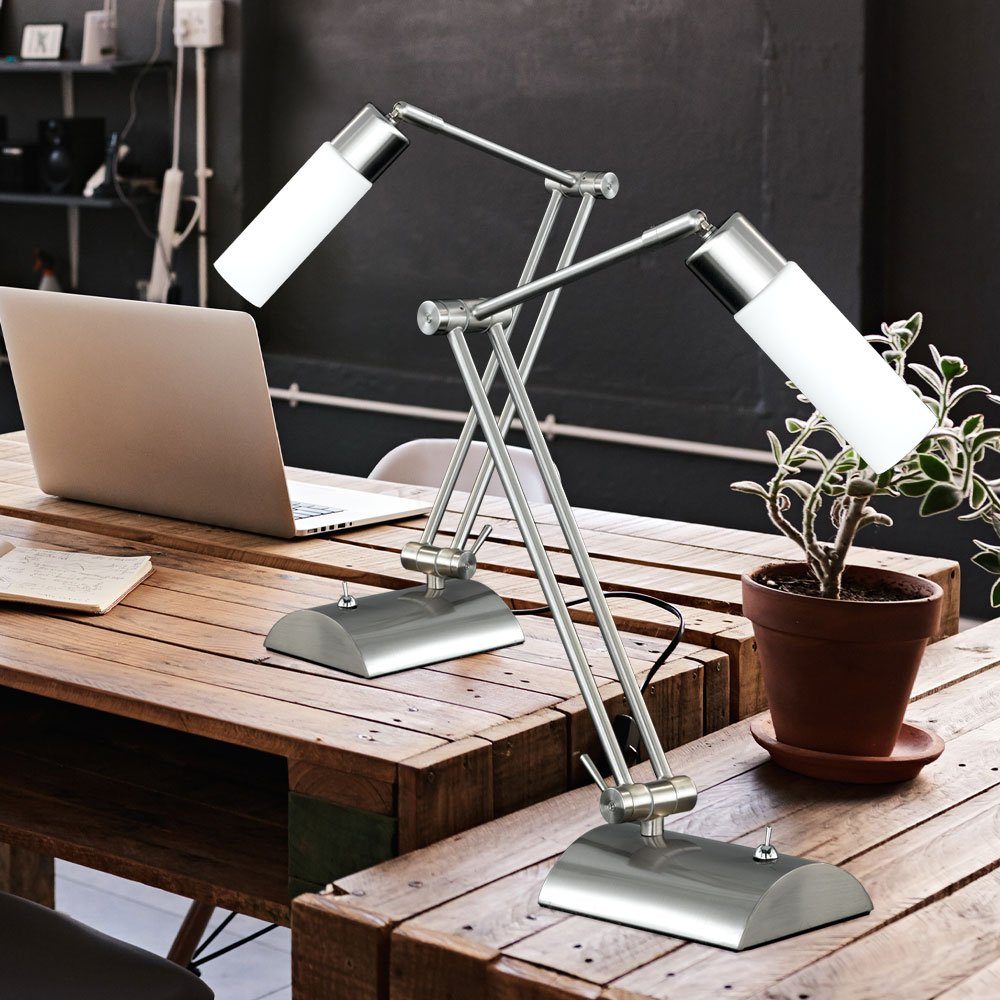 Warmweiß, beweglich Lampe Schalter inklusive, Leuchtmittel WOFI Schreibtischlampe, Tischleuchte Büro Tisch