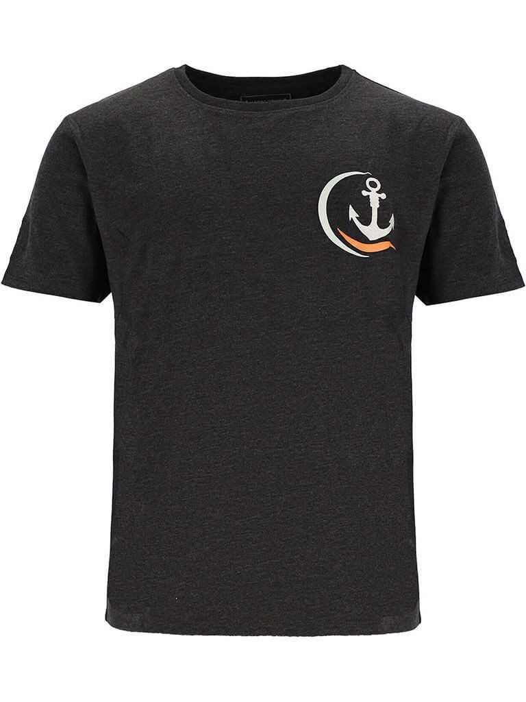 Wattlöper T-Shirt 11370 Herren Kurzarm-Shirt Anker-Design mit Wellen- & Halbkreis-Print Sommershirt & Freizeitshirt mit Rundhalsausschnitt - Maritimes Design