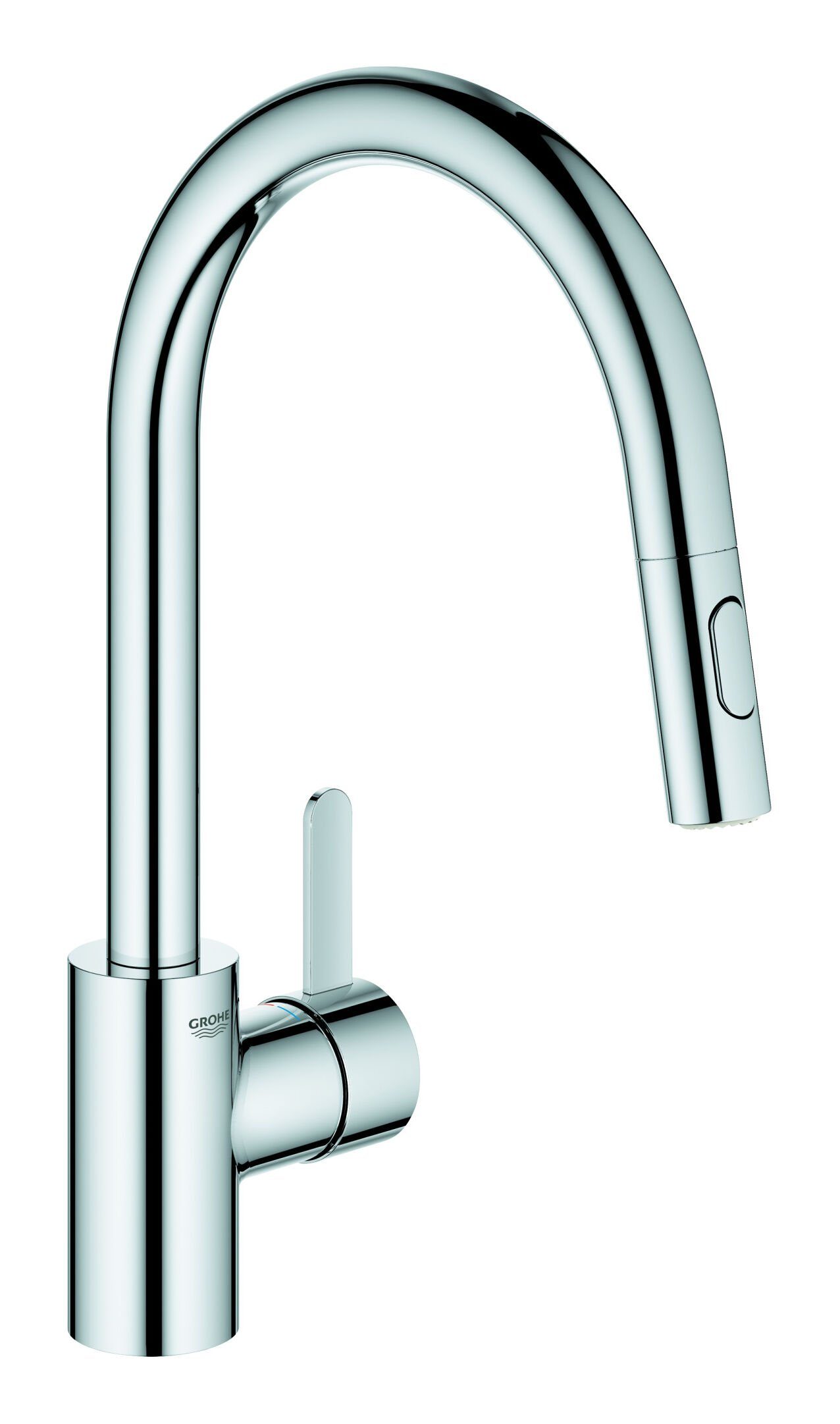 Grohe Küchenarmatur Eurosmart Cosmopolitan Einhand mit ausziehbarer Dual Spülbrause hoher Auslauf - Chrom