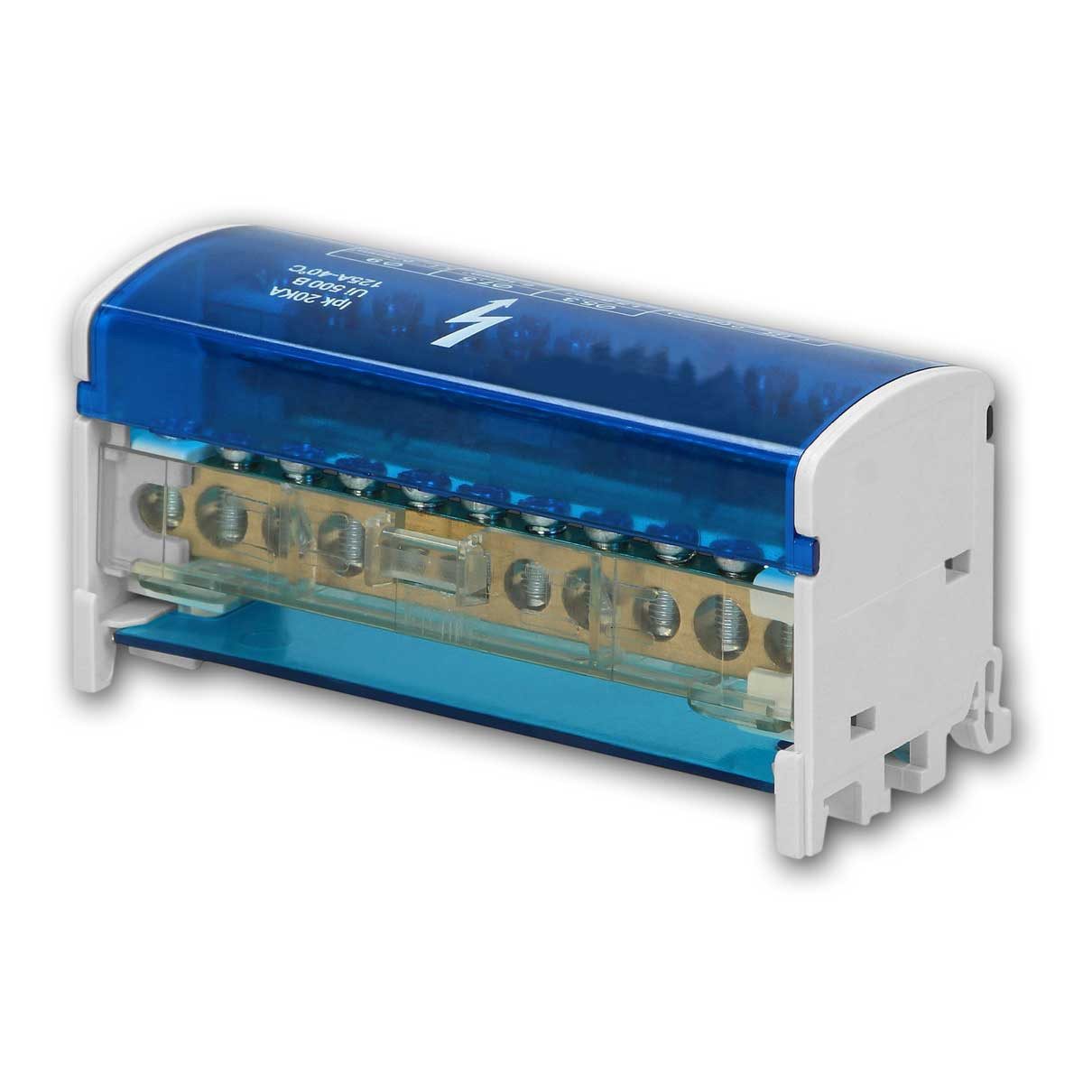 Orno Schienensystem Strom-Verteilerblock für 2x 11 Kabel, DIN-Schiene, Kunststoff