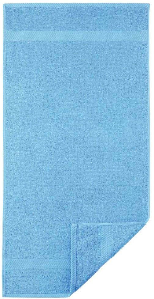 100 Egeria mit Uni % Badetuch Bordüre, Diamant, schmaler Frotteevelours (1-St), Programm hellblau Baumwolle