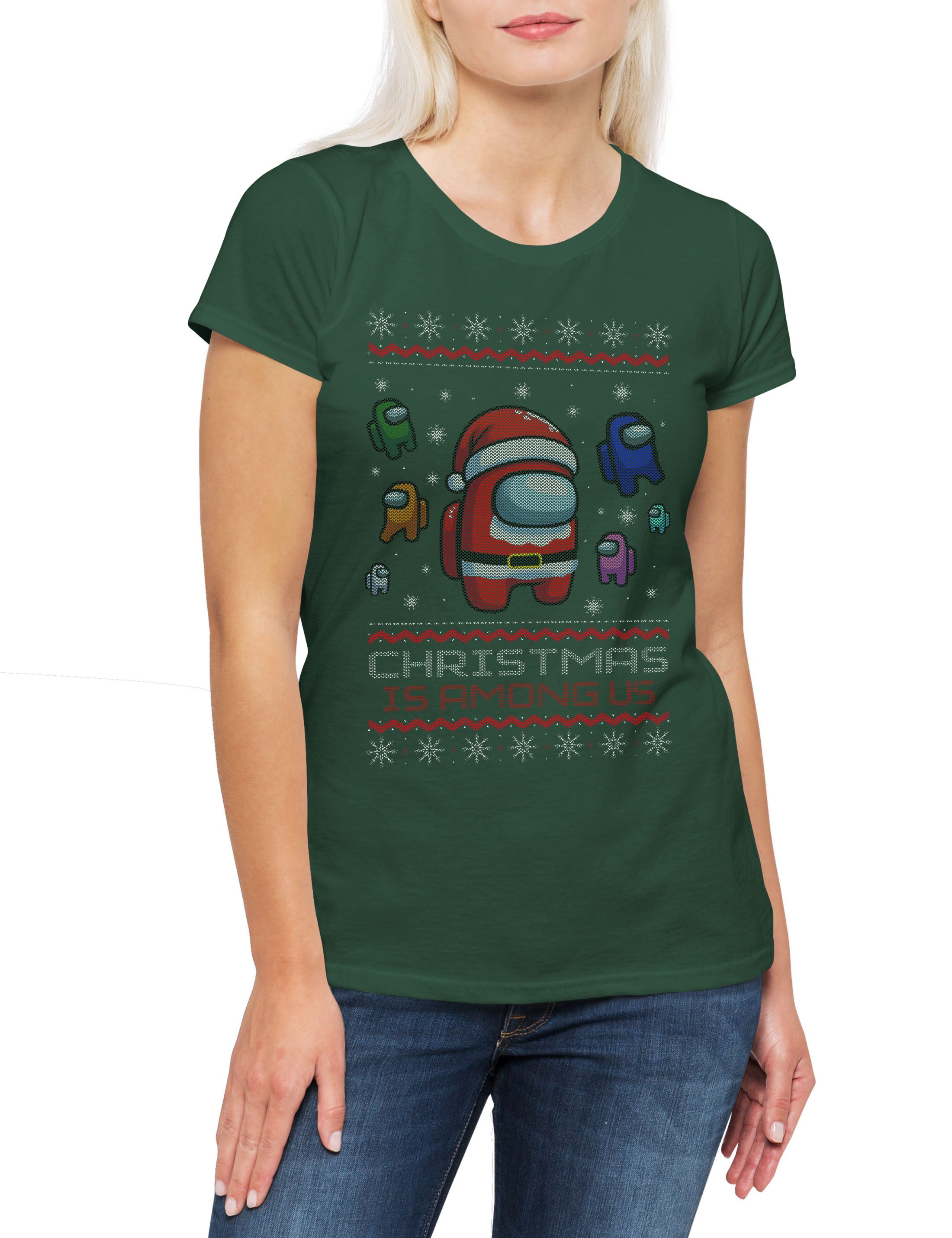 Print-Shirt Christmas Crewmate Damen T-Shirt Us Game X-Mas Weihnachten Among