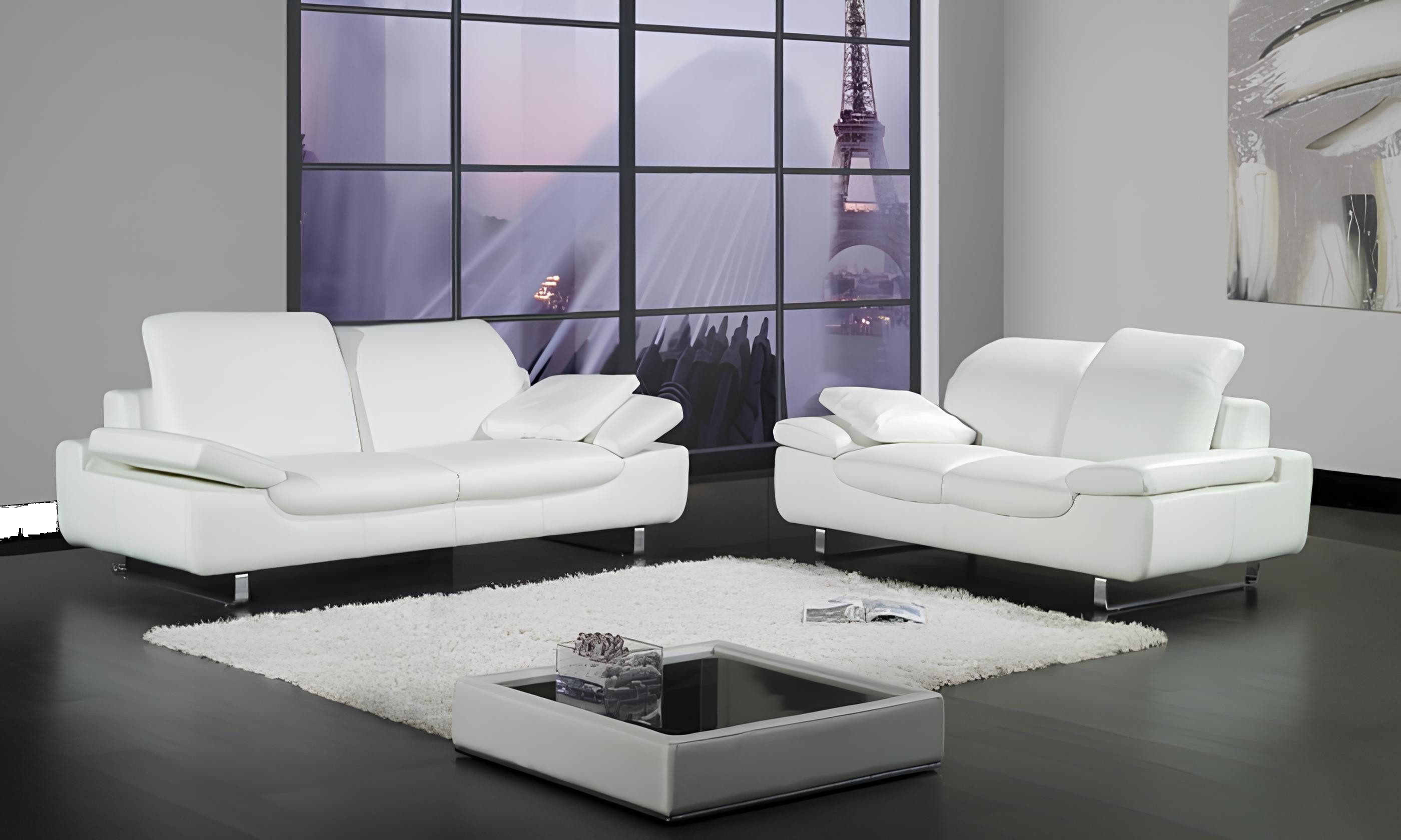 Xlmoebel Polstergarnitur Moderne Ledersofa-Sitzgarnitur in edler Optik und hohem Komfort, (Sitzgarnitur, 3-tlg., Sofagarnitur 3+2+1 Sitzer), Hergestellt in Europa