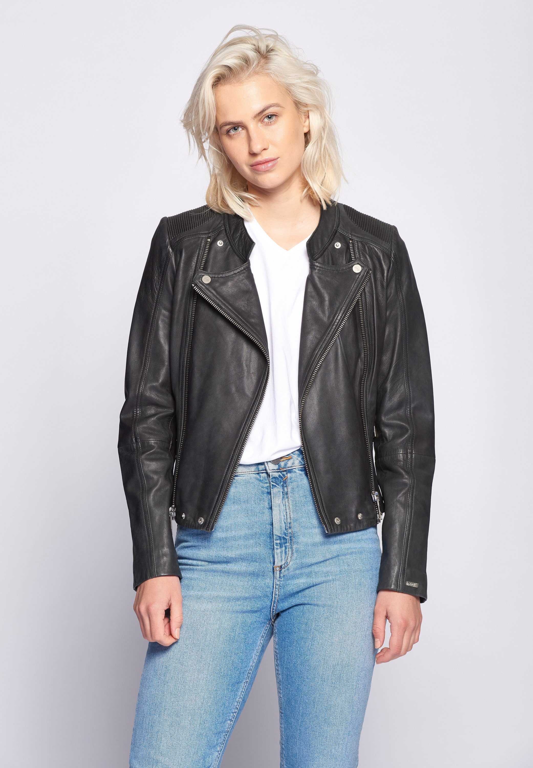 Maze Lederjacke Chrystal black | Übergangsjacken