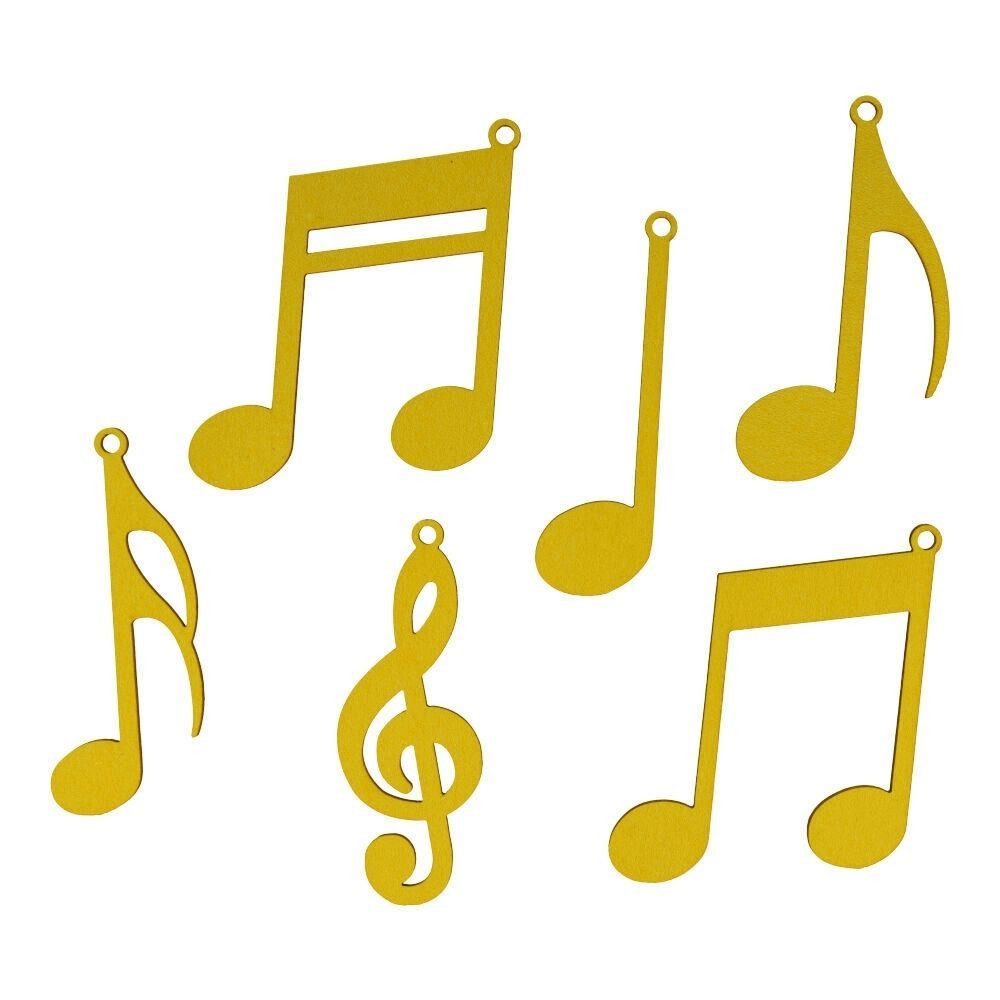 mugesh Weihnachtsbaumkugel Pappelholz Anhänger Notenmix (6er-Set), für Musiker