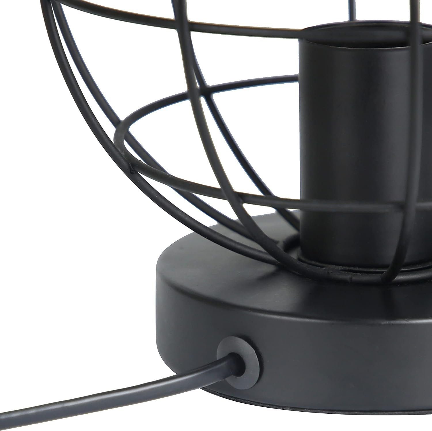 Nettlife Tischleuchte Vintage Schwarz E27 Retro Industrial Tischlampe aus Metall, mit Schalter, LED wechselbar, Wohnzimmer Kinderzimmer Schreibtisch Schlafzimme – Bild 5 von 5