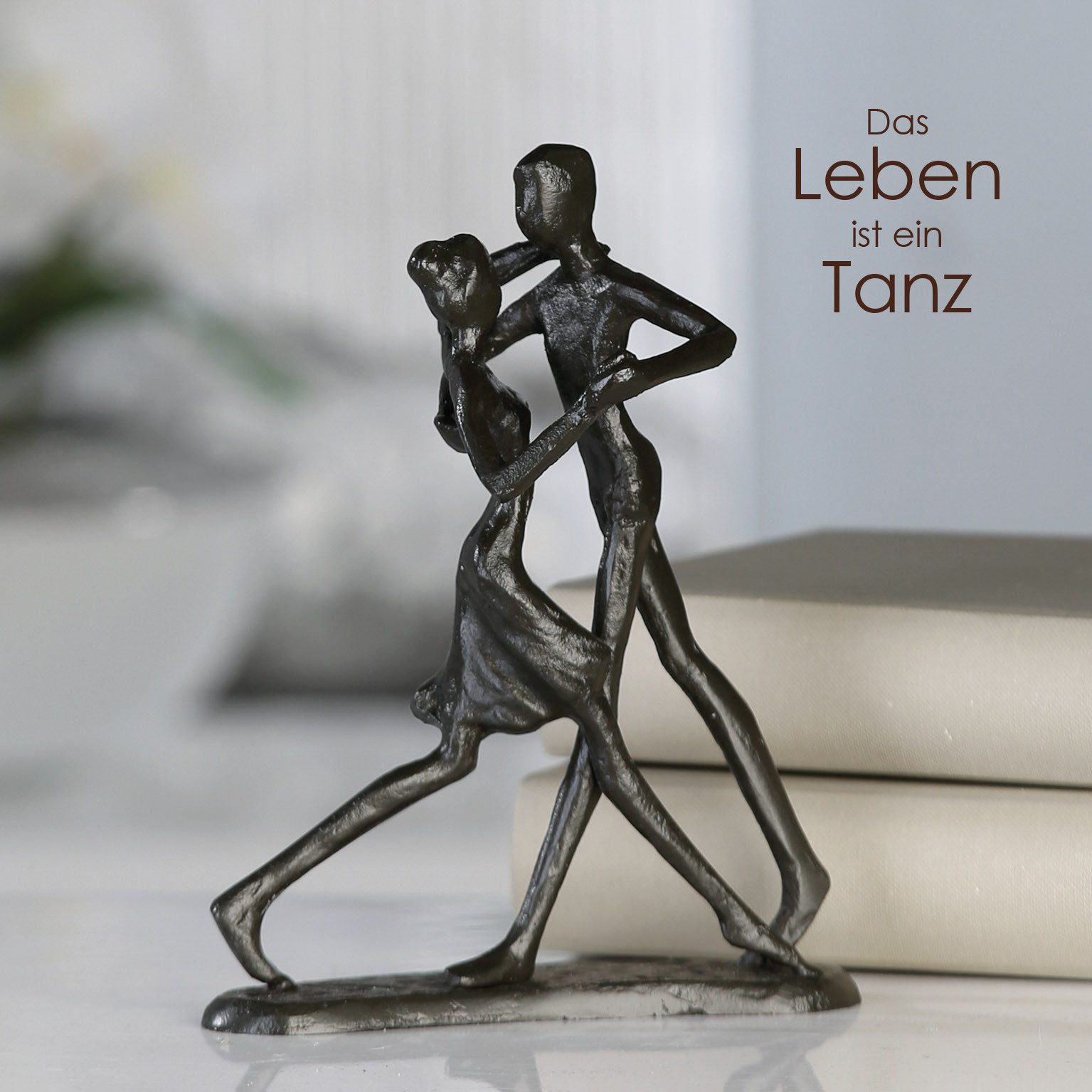 GILDE Skulptur DANCING Skulptur - braun - Eisen - H. 17cm x T. 8cm x B. 13cm - Figur (1 Stück), Metallfigur Paar - Dekoskulptur Figur für stilvolle Dekoration