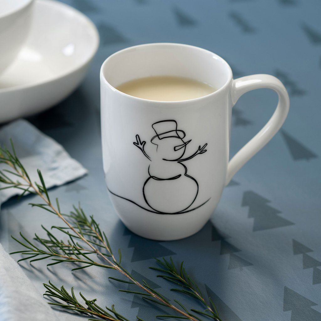 like. by Villeroy & Boch Tasse Statement Lines Becher mit Henkel XMAS, 280ml, 1-tlg., Porzellan, Premium Porcelain, mikrow.- & spülm.sicher, Made in Germany