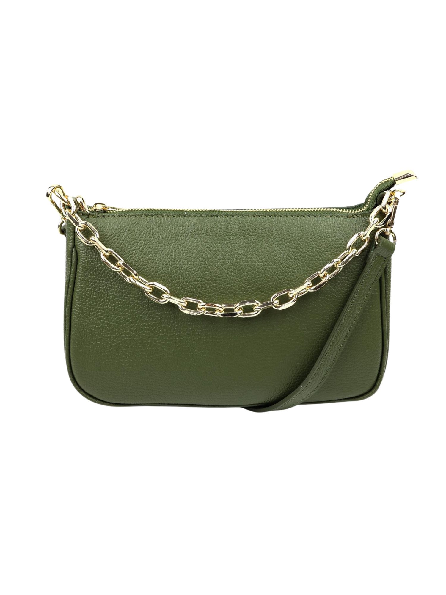 BRISE TASCHE Schultertasche Echtleder Schultertasche mit Kette & Reißverschluss, Echtleder Vielseitig tragbar Leicht