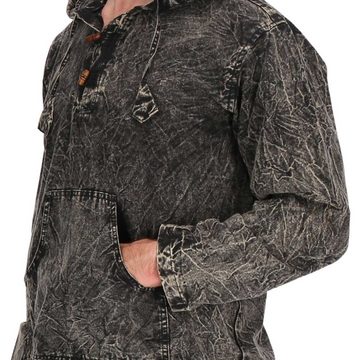 KUNST UND MAGIE Hoodie Baja Hoodie Herren Kapuzenpulli Stonewashed gefüttert Fair