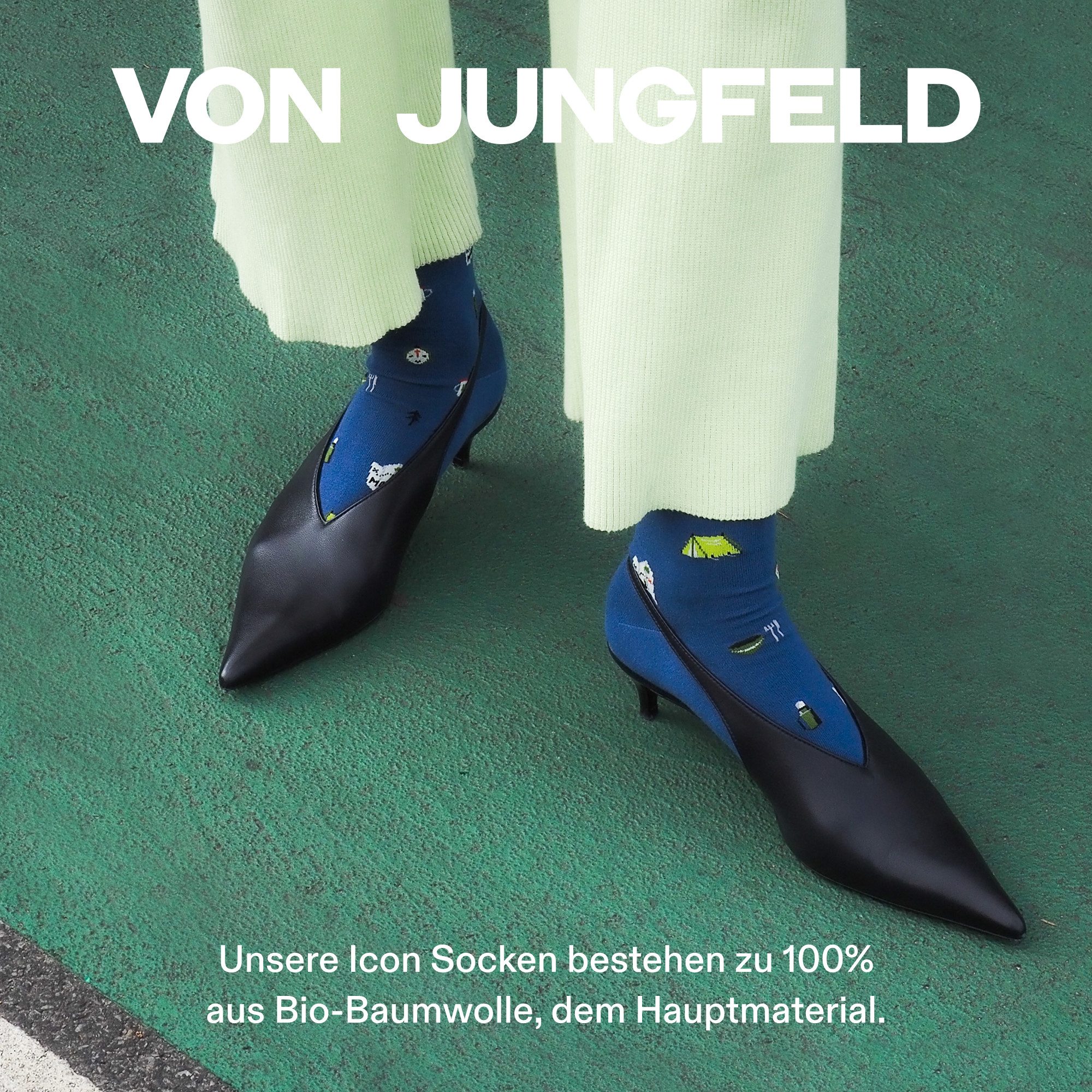 von Jungfeld Socken Signature Icons SET Baumwoll-Mischung 35-46 Unisex (3-Paar, 3 Paar) Lustige Motivsocken aus Bio-Baumwolle