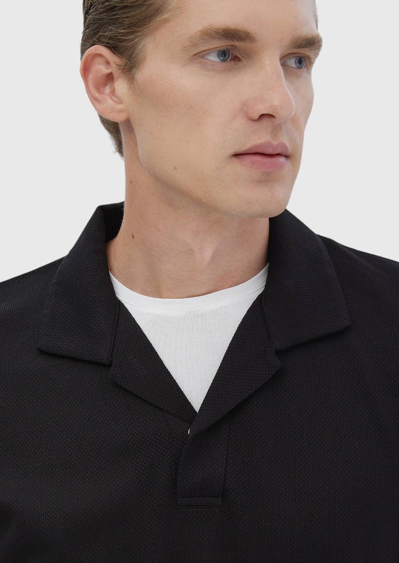 RAMSEY Kapuzenpullover Polokragenpullover mit Jacquardmuster