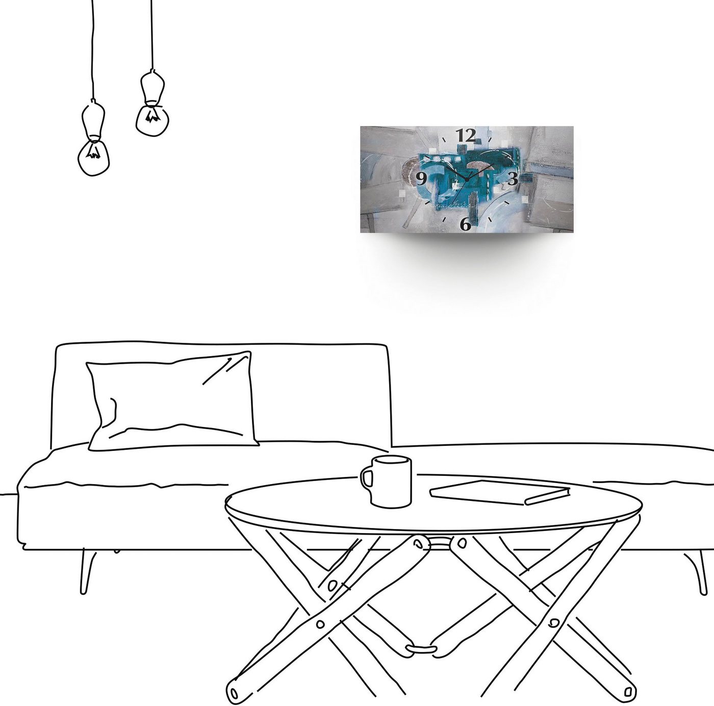 Artland Wanduhr »Abstrakte blaue Kreise« (in vielen Größen & Produktarten - Alubild / Outdoorbild für den Außenbereich, Leinwandbild, Poster, Wandaufkleber / Wandtattoo auch für Badezimmer geeignet)-kaufen