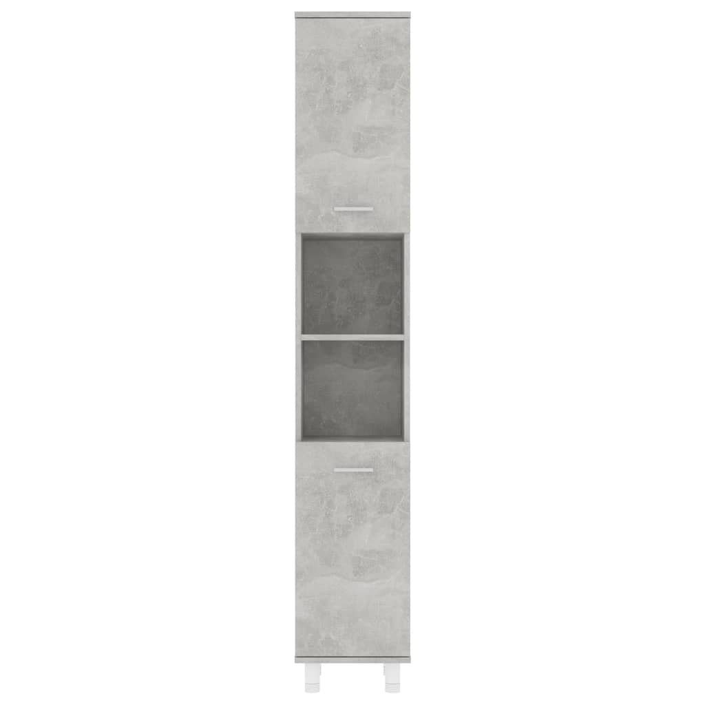 vidaXL Badezimmer-Set Badezimmerschrank Betongrau 30x30x179 Holzwerkstoff, (1-St) cm
