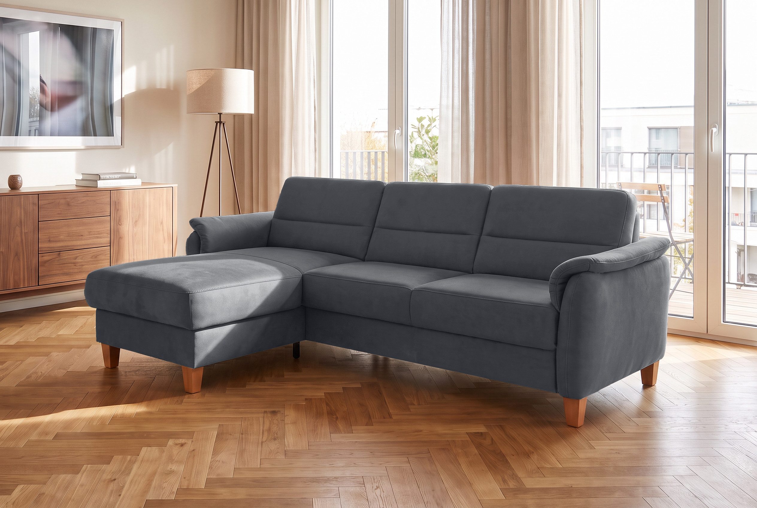 Home affaire Ecksofa Palmera L-Form, B: 244 cm - OTTO. Verlässliche Qualität., optional Schlaffunktion & Bettkasten, Federkern