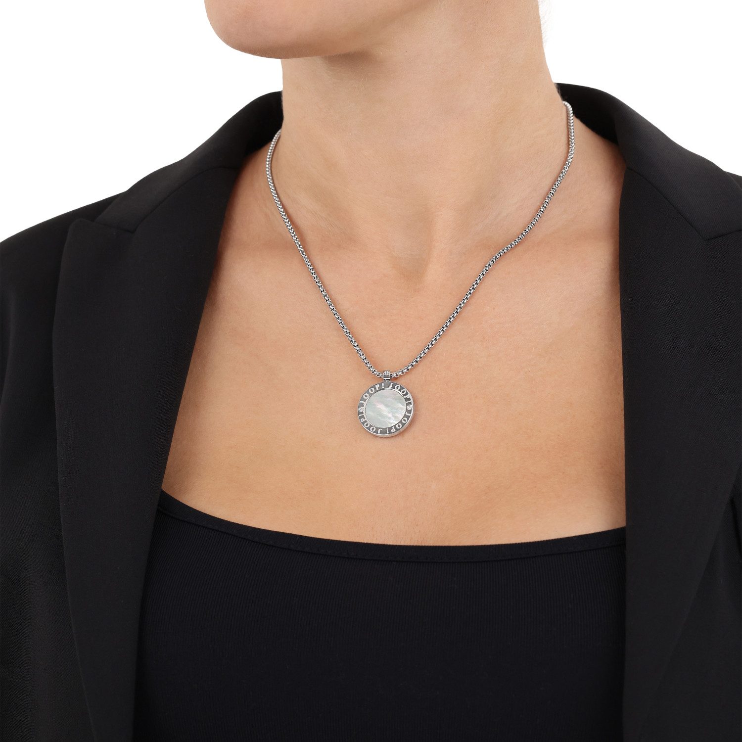 JOOP! Kette mit Anhänger Kreis, mit Zirkonia (synth)