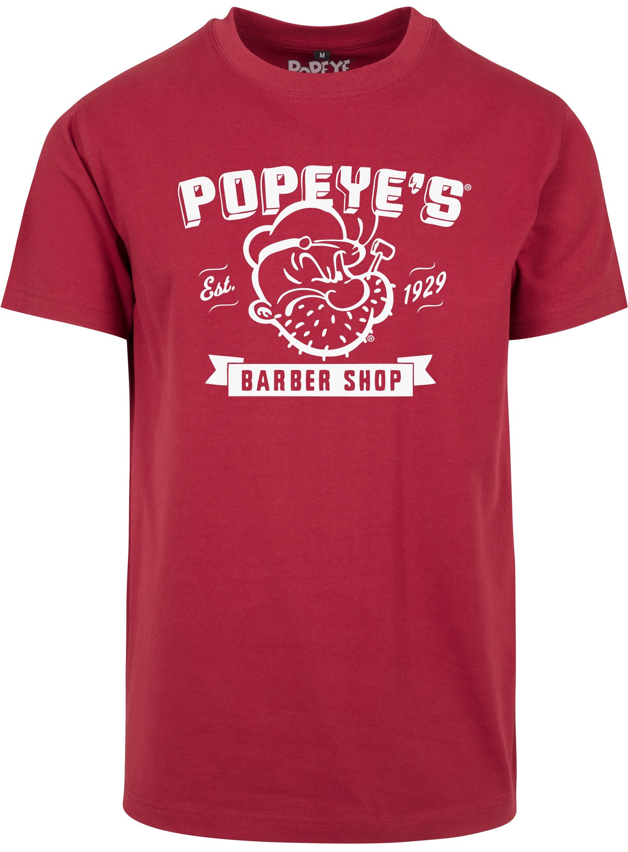 Popeye Shop Kurzarmshirt Tee (1-tlg) burgundy Barber Merchcode Herren