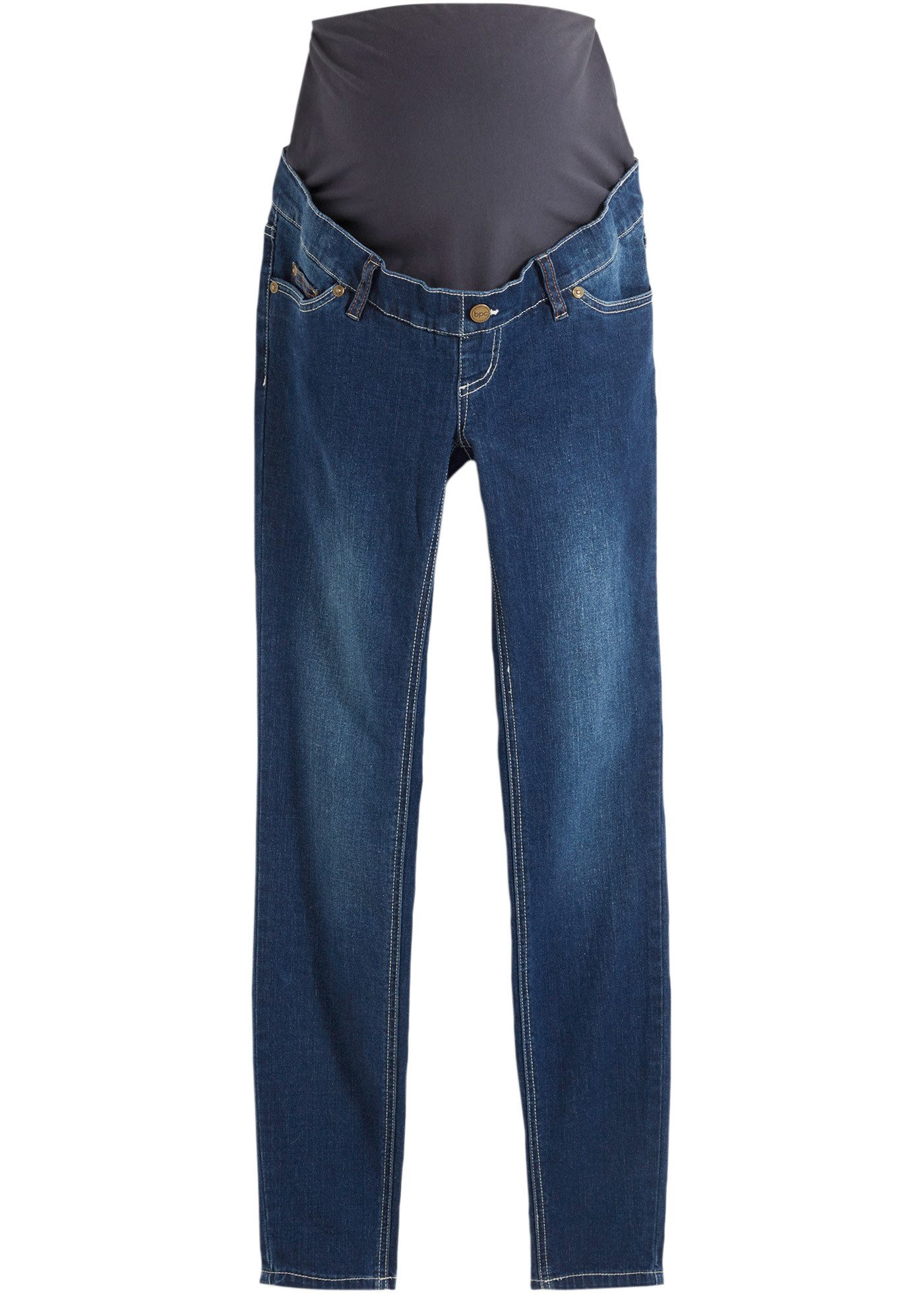 bonprix Umstandsjeans Skinny Fit, breiter Jerseybund, verstellbarer Gummizug im Bund