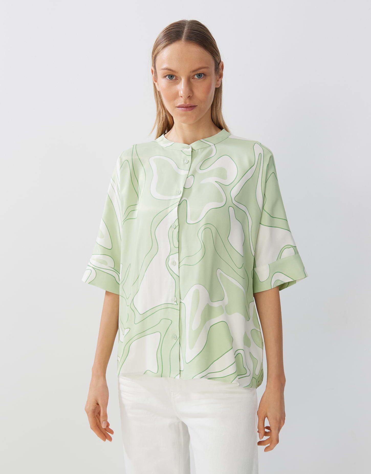 Kurzarmbluse Printbluse ZARLA Loose aus nachhaltiger Viskose