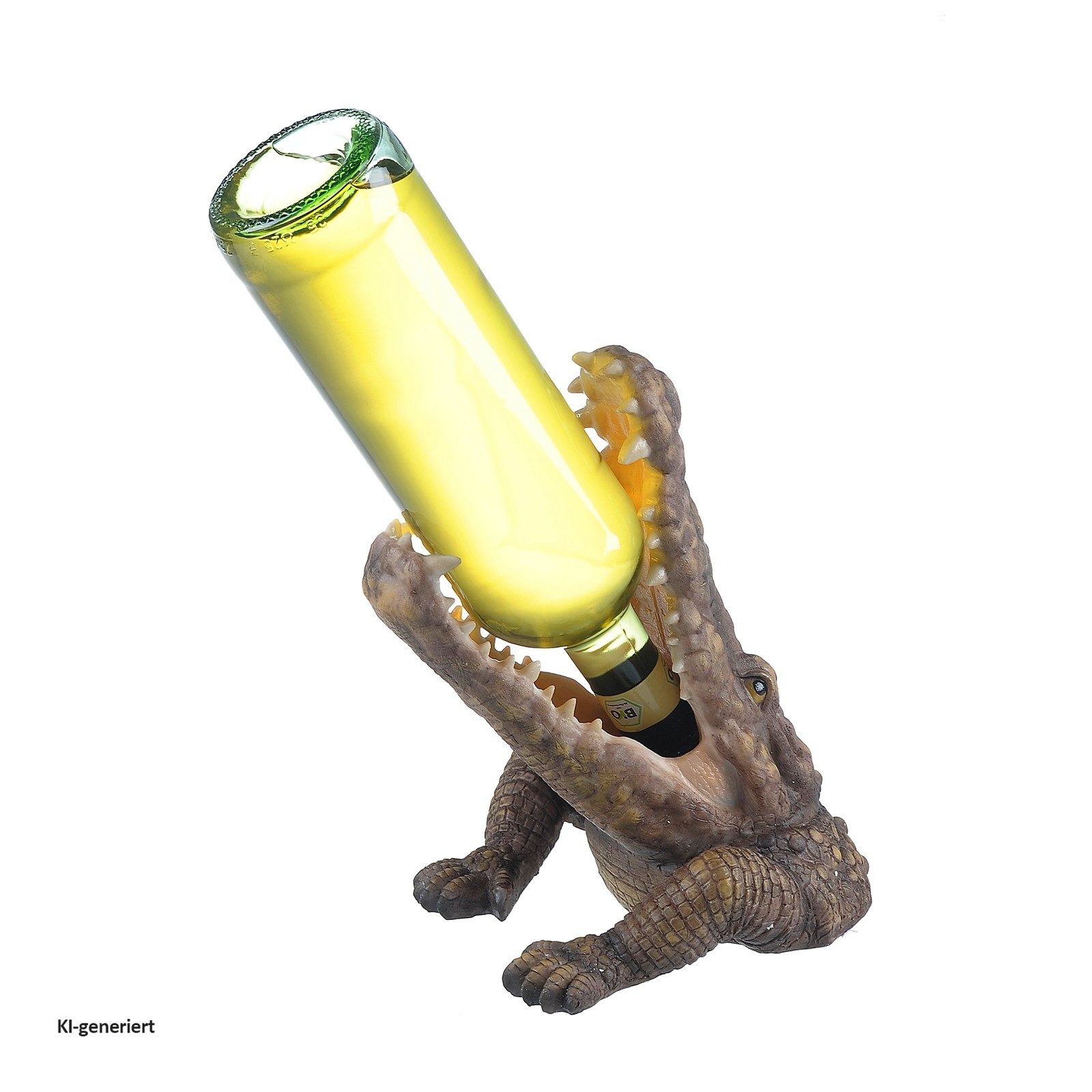 HTI-Living Weinflaschenhalter Flaschenhalter Krokodil, (1-St), Flaschenständer Geschenkidee Weinliebhaber Animal