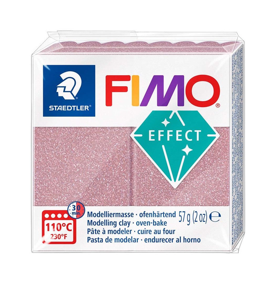 STAEDTLER Bastelnaturmaterial Fimo effect Modelliermasse glitter silber 57 g