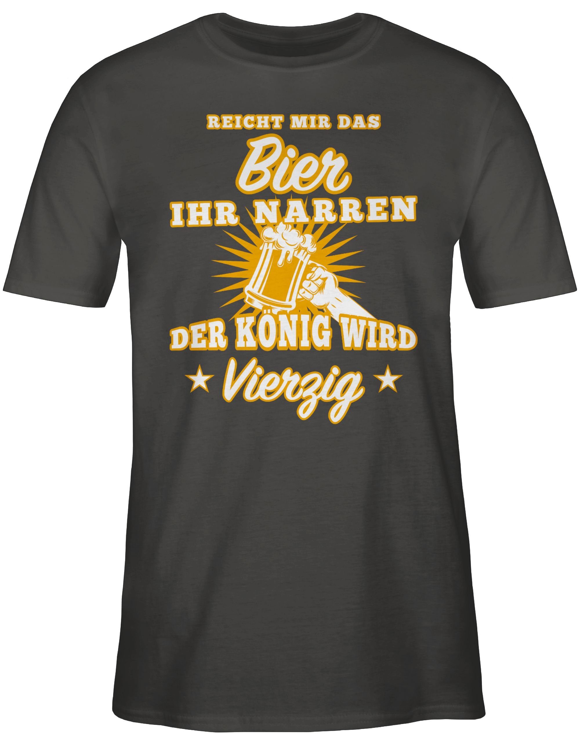 Shirtracer T-Shirt Reicht mir 40. Bier das 03 Dunkelgrau Narren Vierzig ihr Geburtstag