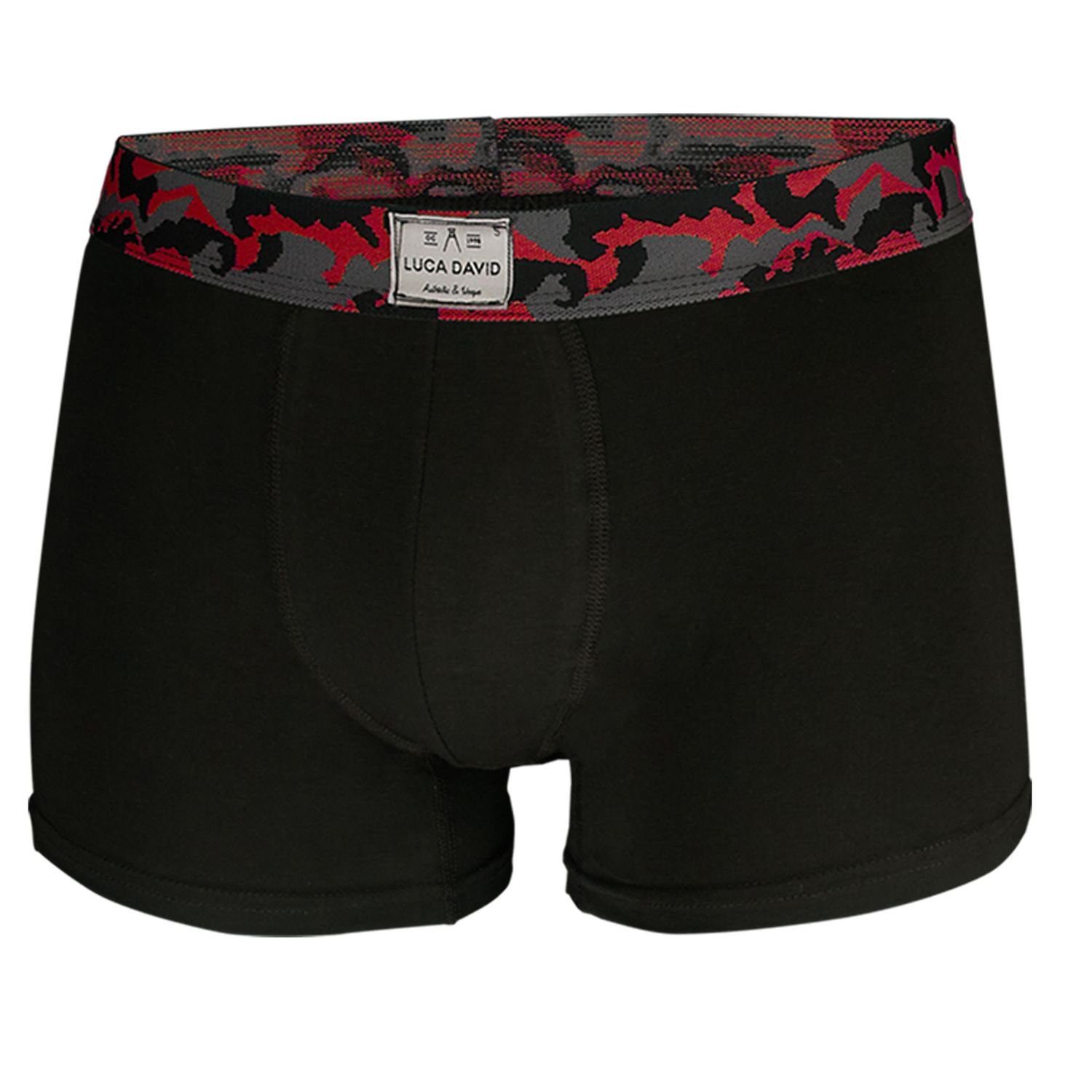 Luca Boxershorts Schwarz Pack Eingriff, ohne im Bund 7er David (7-St) / fleckentarn