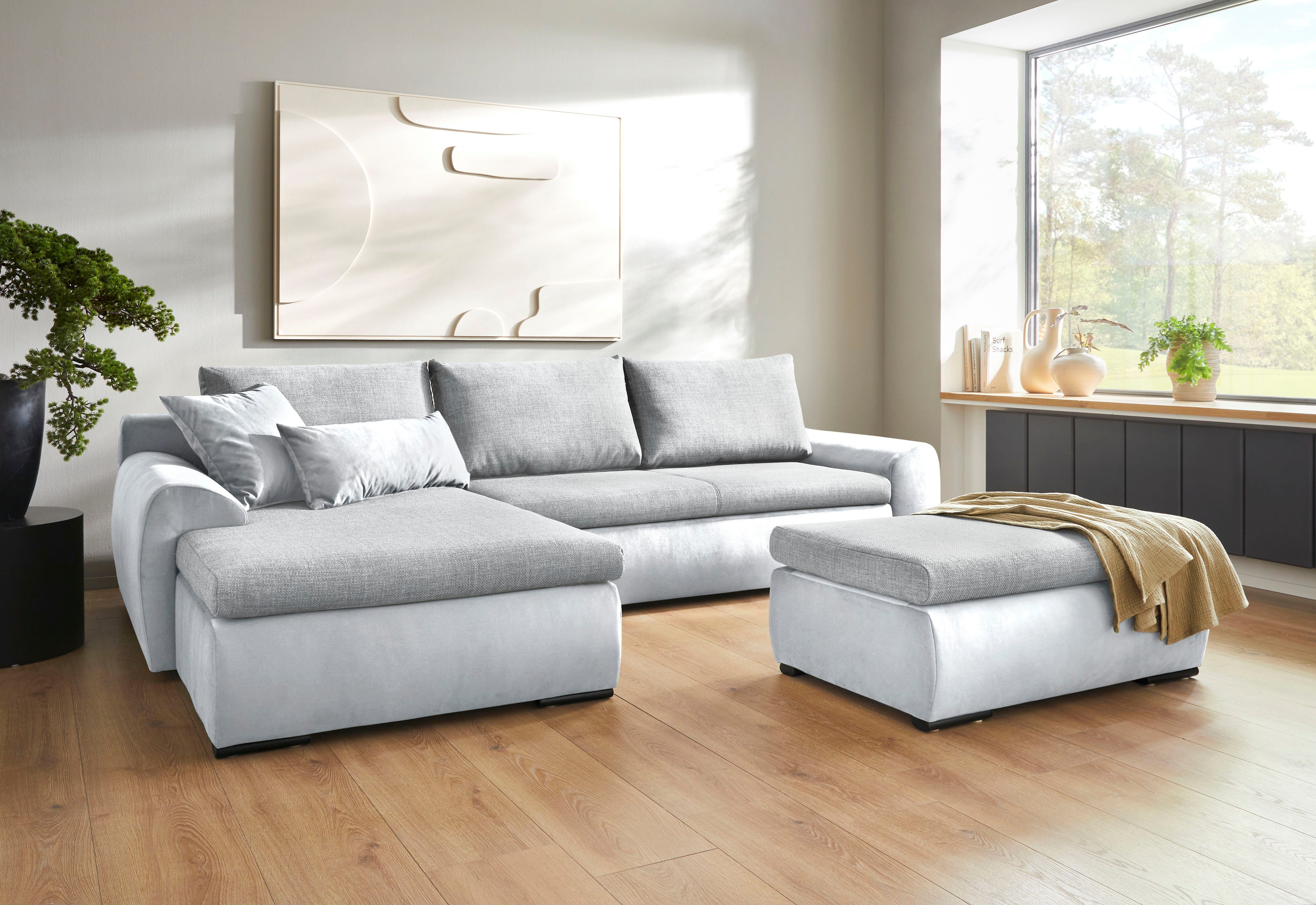 Home affaire Bettfunktion Bettkasten Ecksofa mit und wahlweise Win