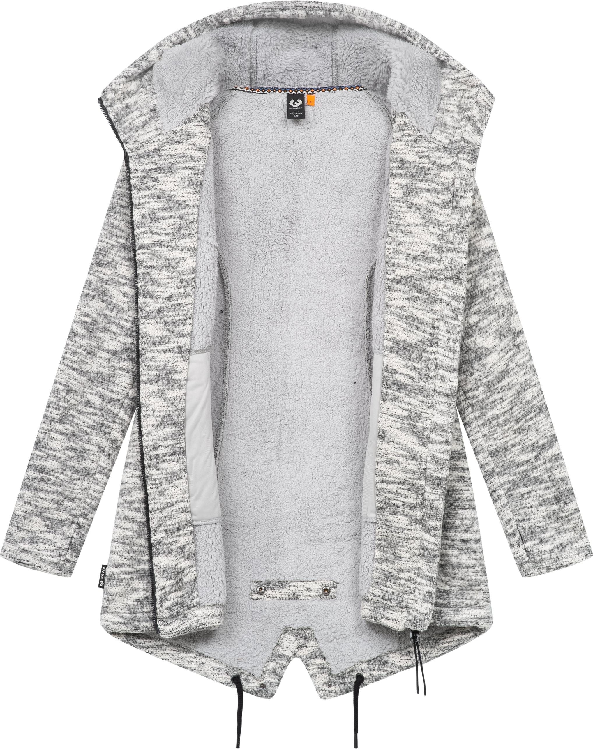 Ragwear Kapuzenstrickjacke Wingi Melange Sportliche Kapuzenjacke mit Teddy-Kunstfell – Bild 5 von 5