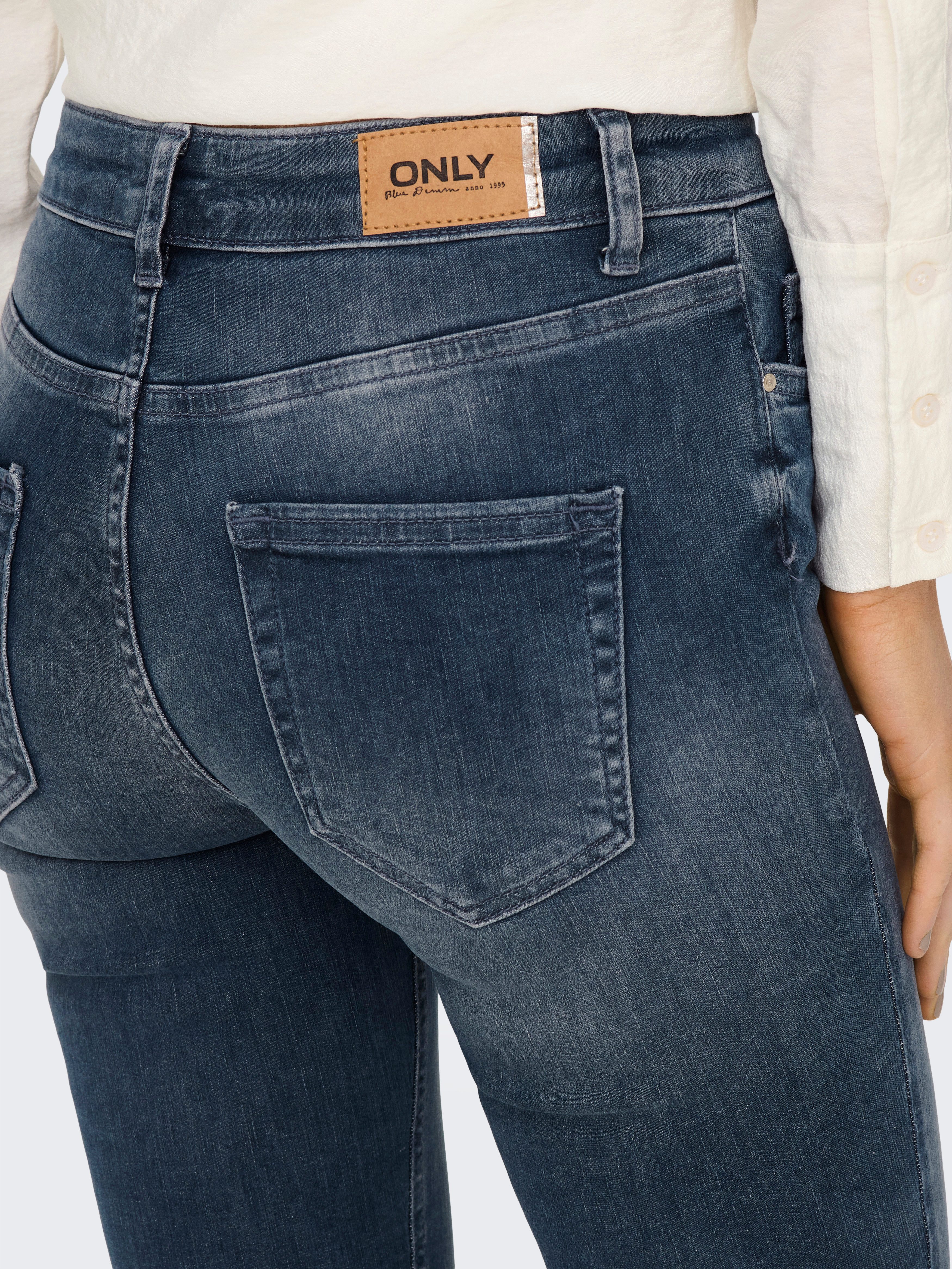 ONLY Ankle-Jeans ONLBLUSH MID SK ANK RW REA422 NOOS mit Fransensaum