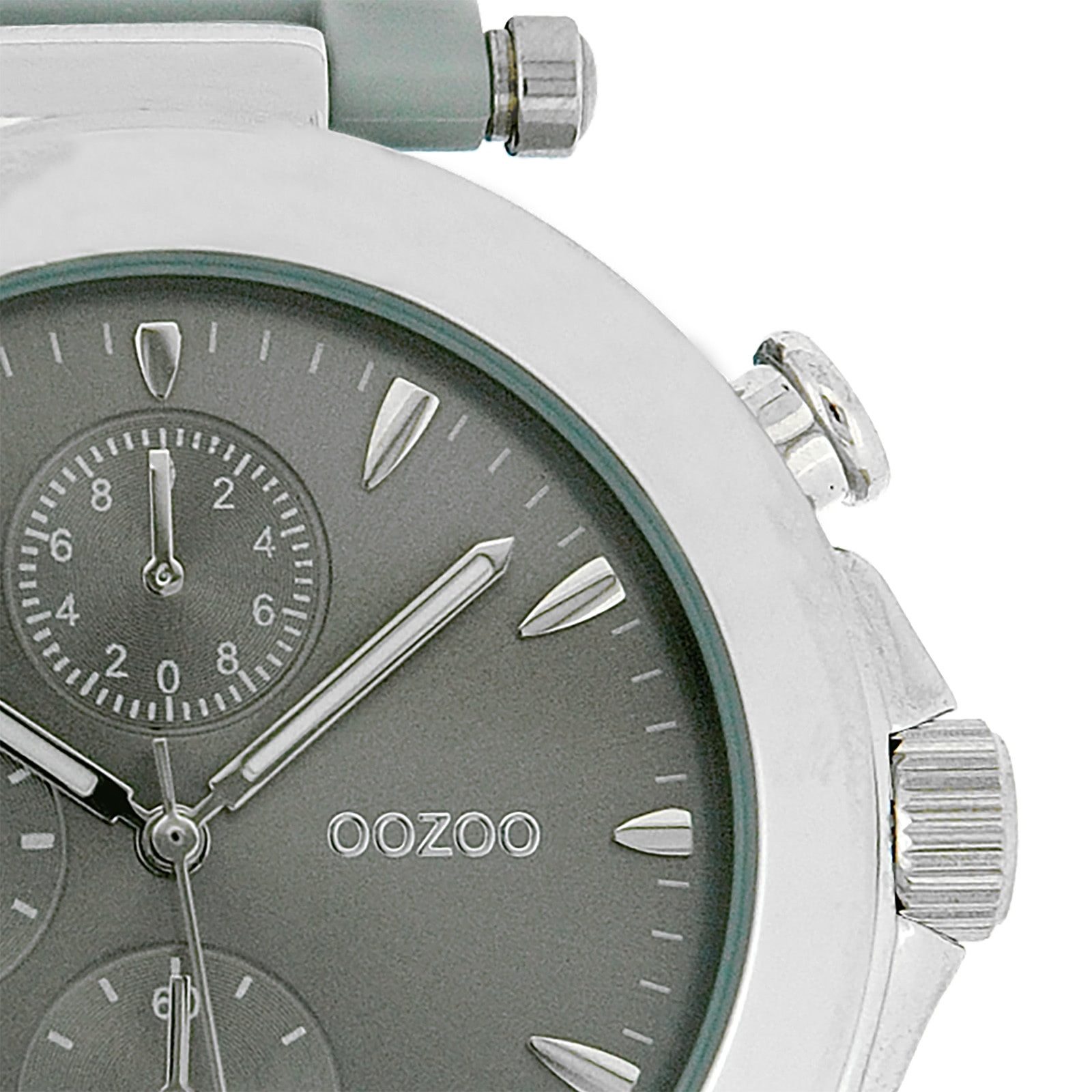 OOZOO Quarzuhr Oozoo Unisex Armbanduhr Vintage Series, (Analoguhr), Damen, Herrenuhr rund, groß (ca. 45mm) Metallarmband grau