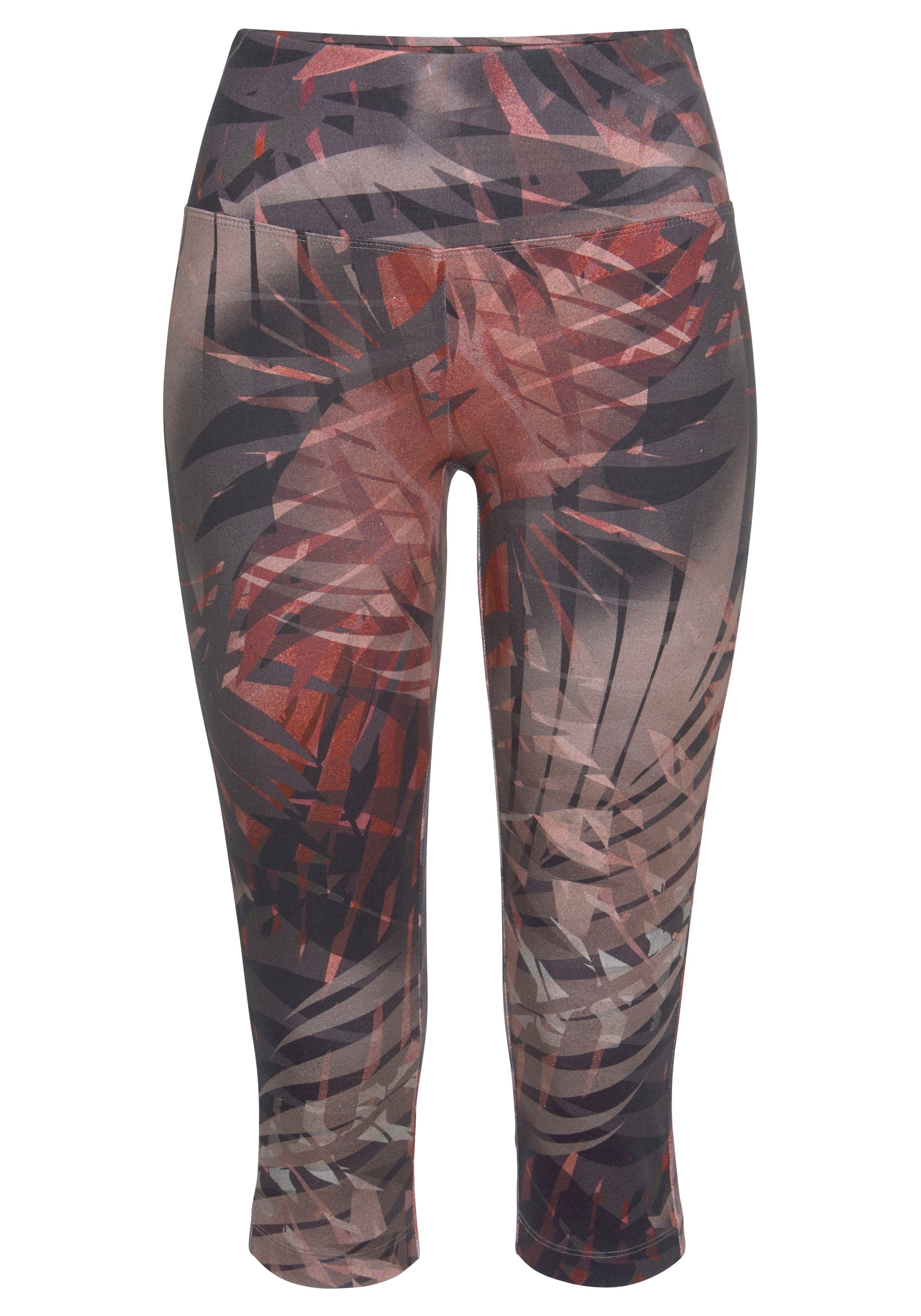 LASCANA ACTIVE Caprileggings Tropical mit abstraktem Palmenprint