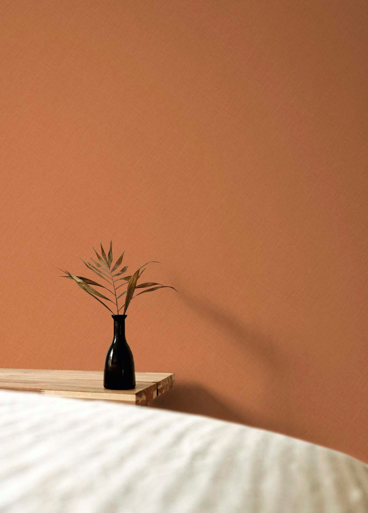 Grandeco Tapete Vliestapete Grandeco Textiloptik-Tapete Terracotta MN1008