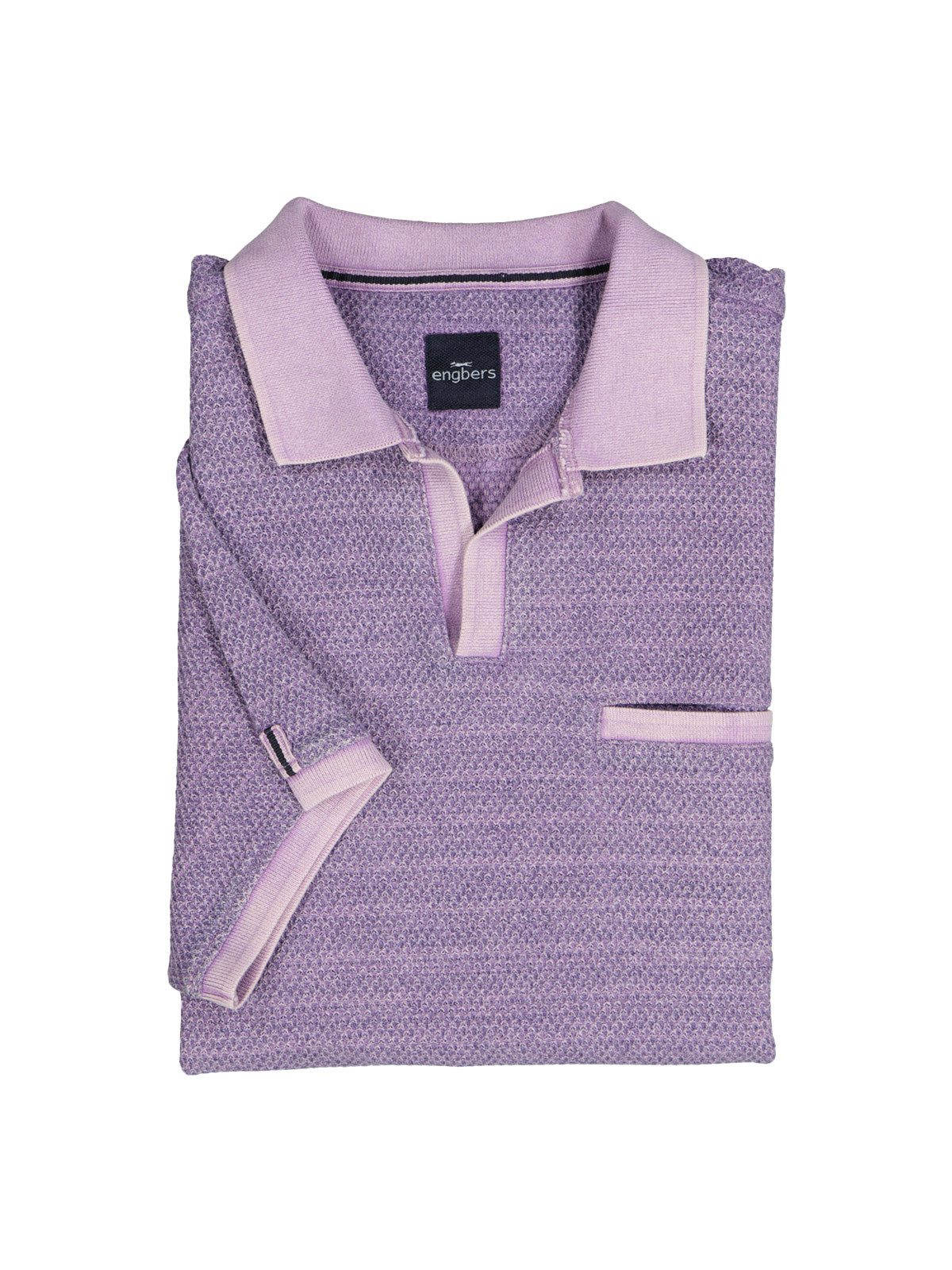 Engbers Poloshirt Herren Polo-Shirt strukturiert, Flieder