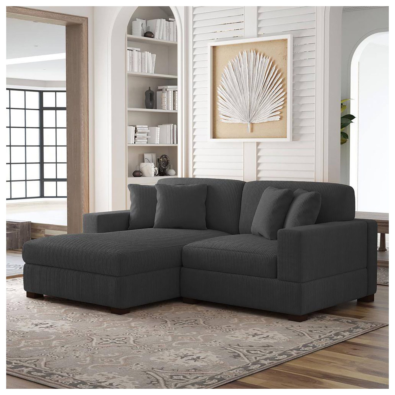 HTI-Living Sofa Couch mit Ottomane Links Xenia Anthrazit, Stück 1 Teile günstig online kaufen