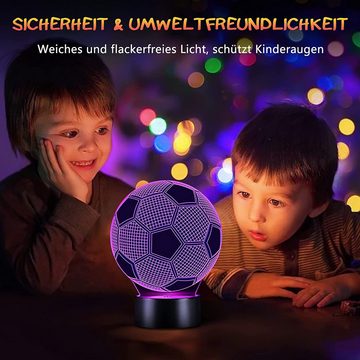 Novzep Nachtlicht 16 Farben 3D Nachtlicht,Fussball Geschenke Jungen Kinder Mädchen