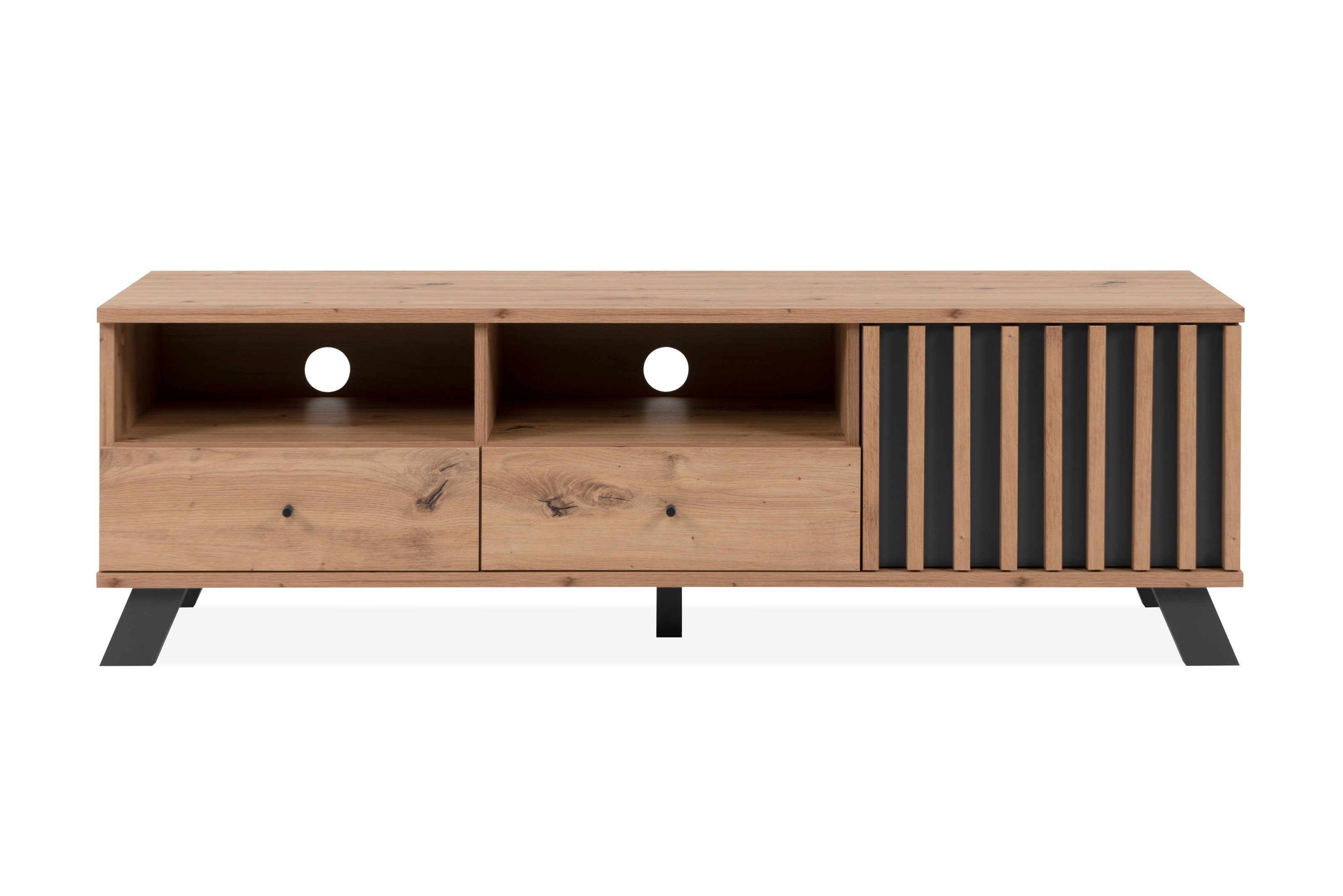 Finori TV-Board in Artisan Oak / Anthrazit (BxHxT: 138x44x40 cm)