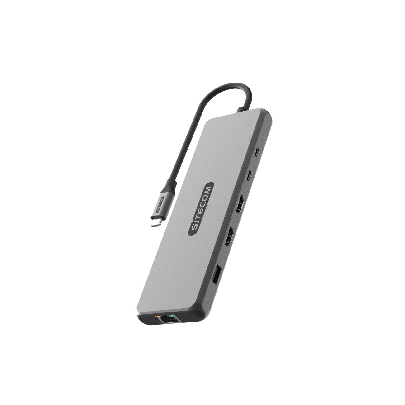 Sitecom CN-7001 USB-Adapter USB-C Stecker zu USB-C Buchse, HDMI Buchse, USB-A Buchse, RJ45-Buchse, 15 cm, 10-in-1 USB4 Hub mit HDMI 8K, PD 100 W, Ethernet, USB-C & USB-A