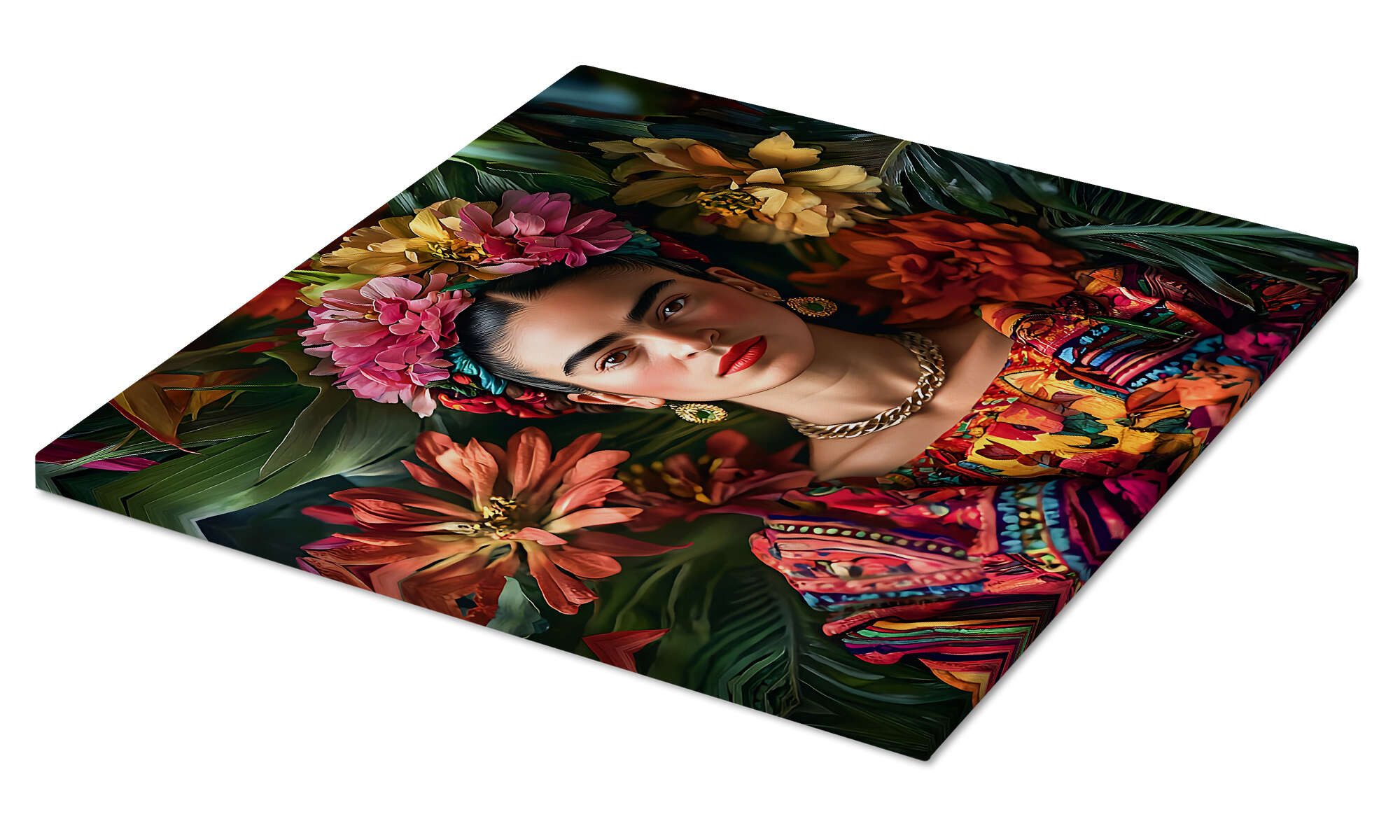 Posterlounge Wandbild Frida Kahlo Floral, Mark Ashkenazi, erhältlich als Poster, Leinwandbild, Wandsticker oder Acrylglasbild