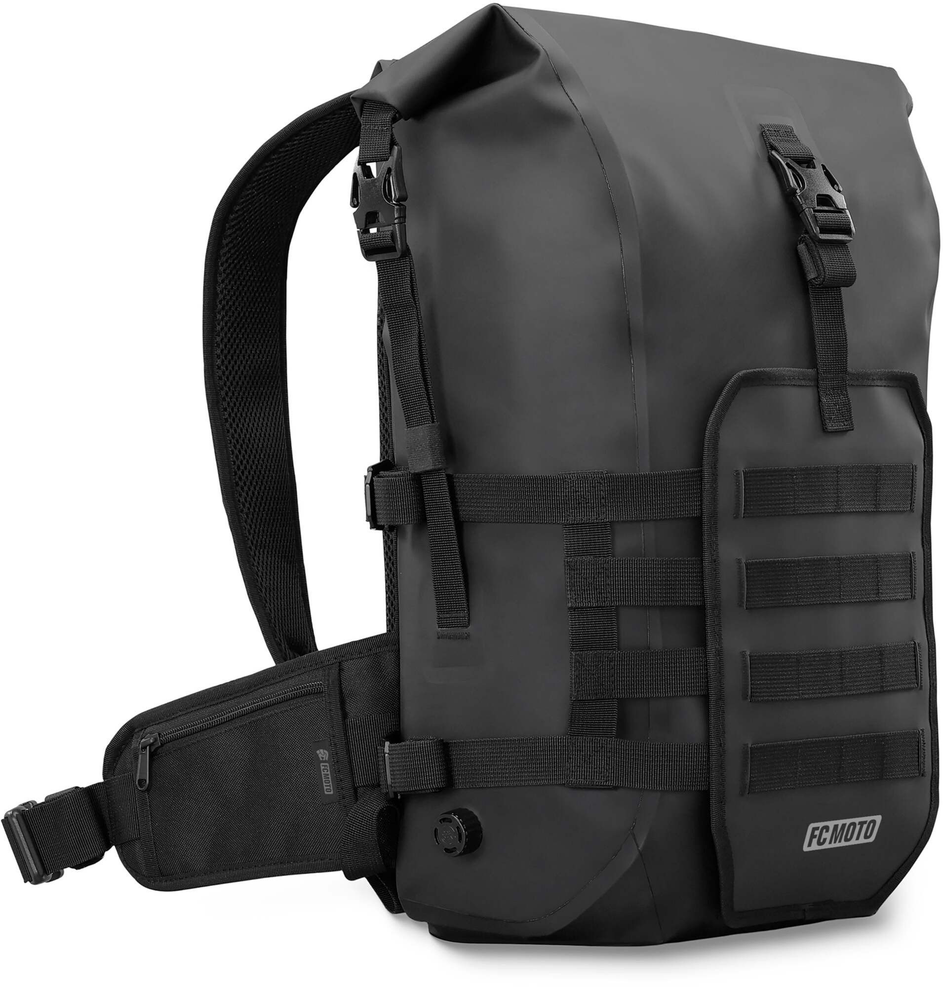 FC-Moto Freizeitrucksack Ever-ST Roll-Top 26 L wasserdichter Rucksack, Molle Befestigungssystem,refklektierende Elemente