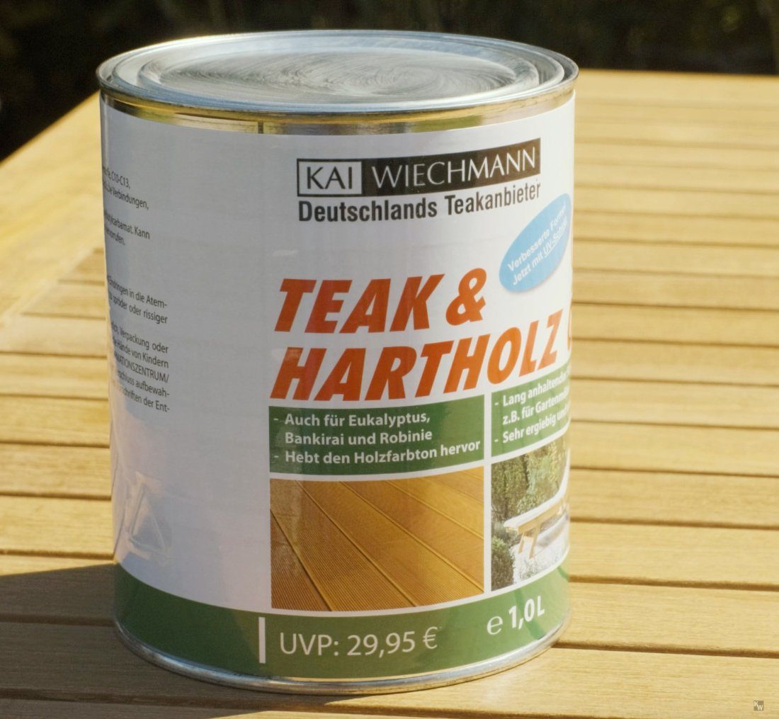 Kai Gartenmöbel und Teakholzöl Teaköl Hochwertiges für als UV-Schutz, Terrassendielen Wiechmann mit Hartholzöl Yachtöl