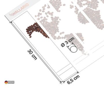 Wallario Etiketten Weltkarte mit Schriftzug aus Kaffeebohnen, Ordnerrücken-Sticker in verschiedenen Ausführungen