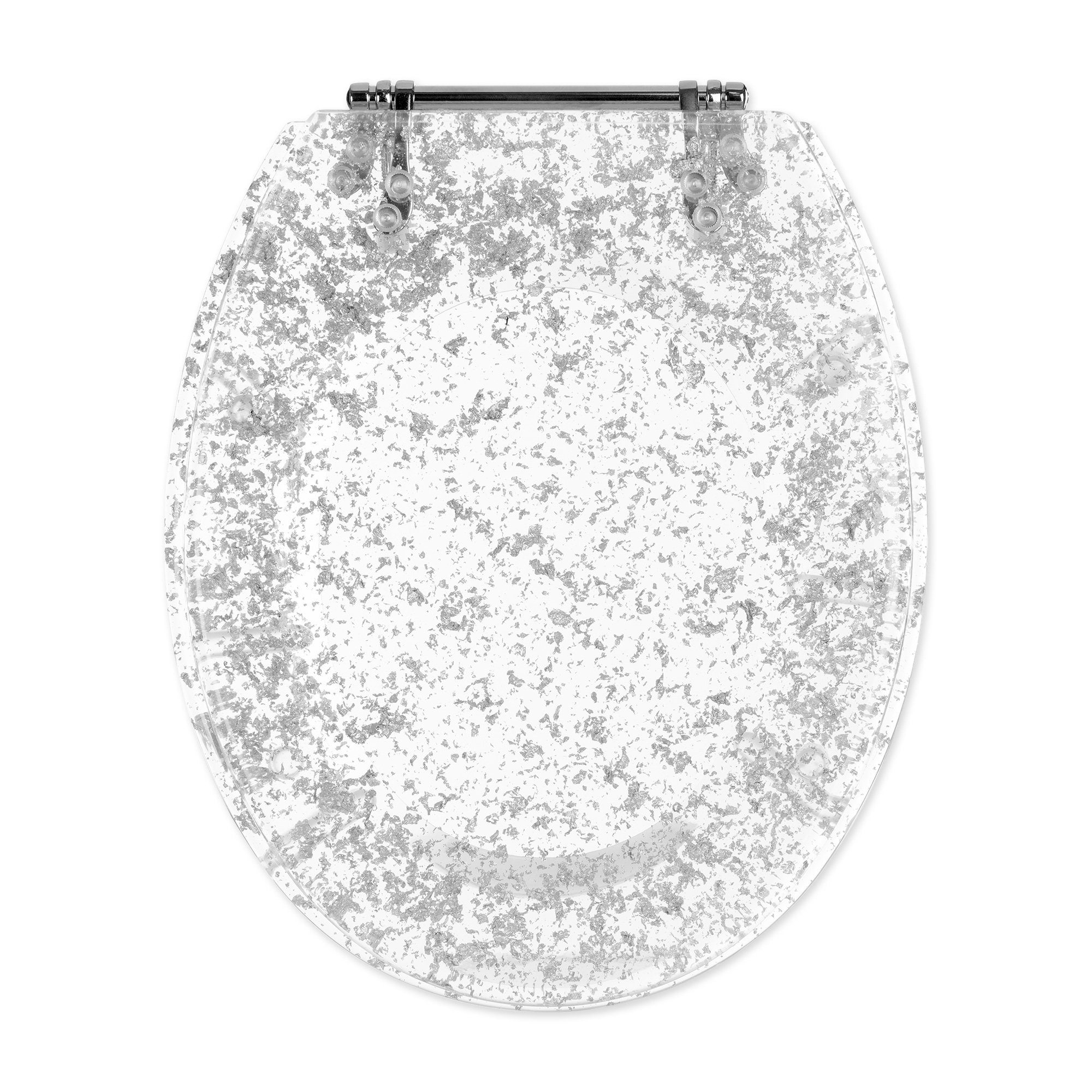 Navaris WC-Sitz WC Sitz Toilettendeckel Glitzer - Klodeckel Deckel transpar günstig online kaufen