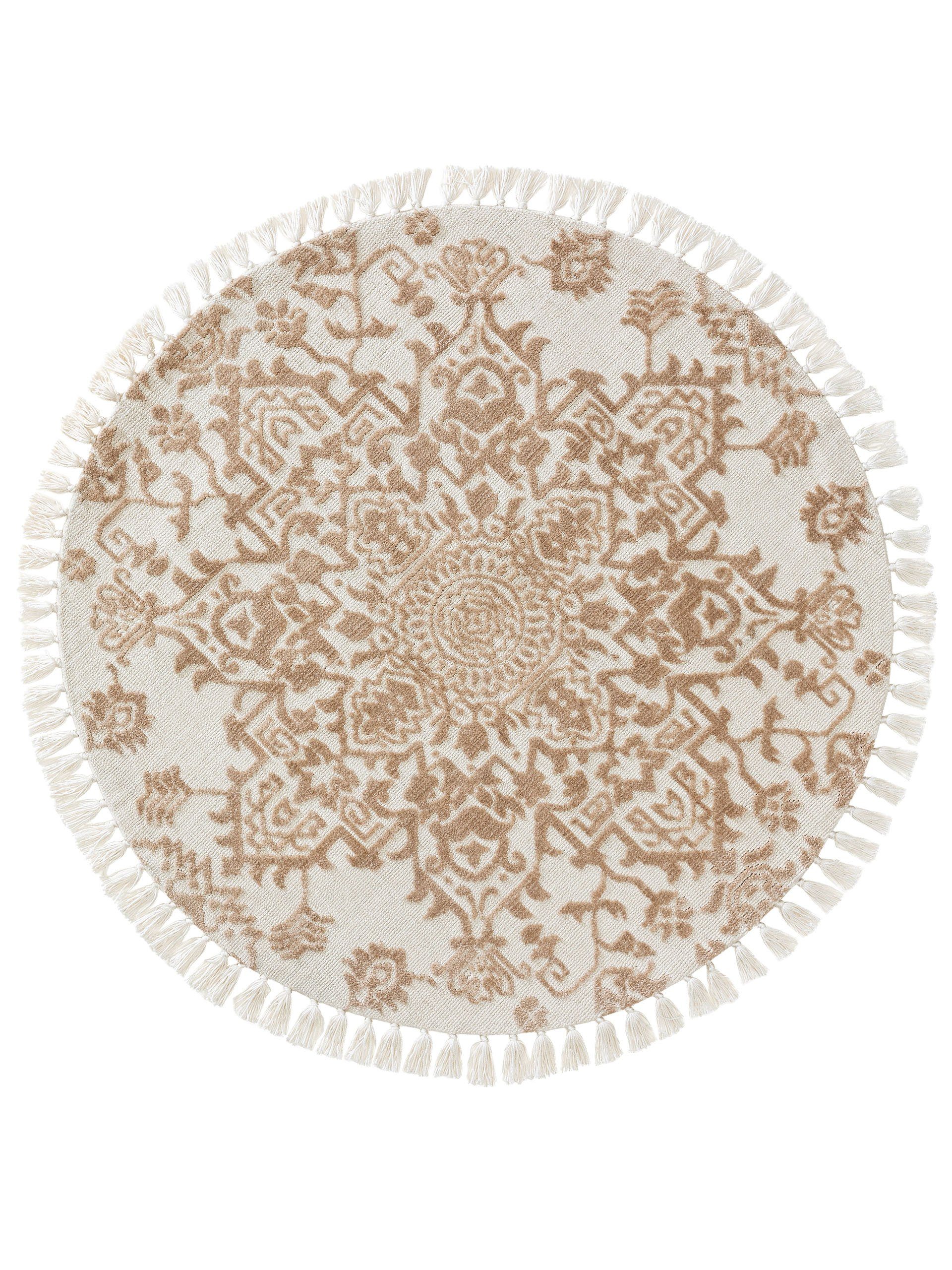 Teppich Elias, benuta, rund, Höhe: 6 mm, Kunstfaser, Berber, Ethno-Style, Wohnzimmer