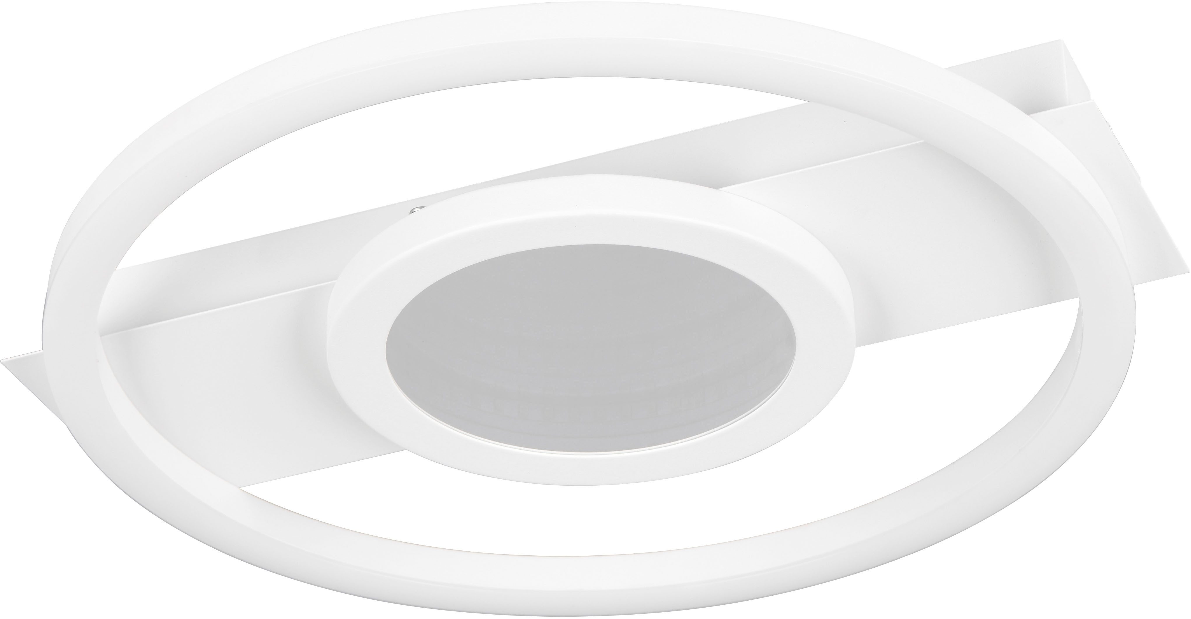 Reality Leuchten LED Deckenleuchte WHEELER, LED Deckenlampe 16W 2000 Lumen 4000K kaltweißes Licht, LED fest integriert, Kaltweiß, Lichteffekte mit Spiegelfolie, 35 x 33 cm, Wand- oder Deckenleuchte