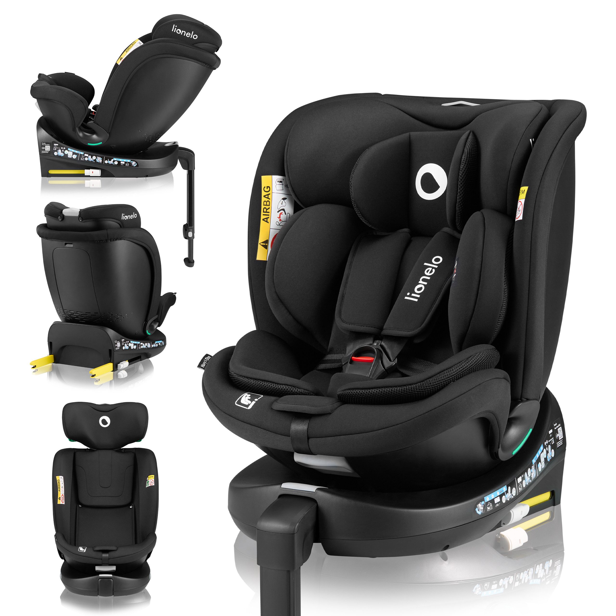 lionelo Autokindersitz NAVY I-SIZE, ab: ab Geburt, bis: 12 Jahren, ab: 40,00 cm, bis: 150,00 cm, (Set), 40-150cm/Ein Kindersitz für den gesamten Zeitraum/i-Size