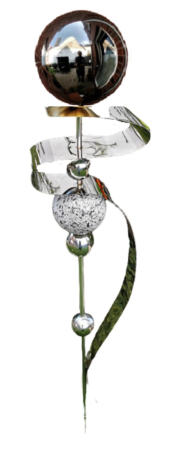 Jürgen Bocker - Gartenambiente Gartenstecker Saturn Edelstahl schwarz poliert 160 cm Beetstecker Gartenstecker