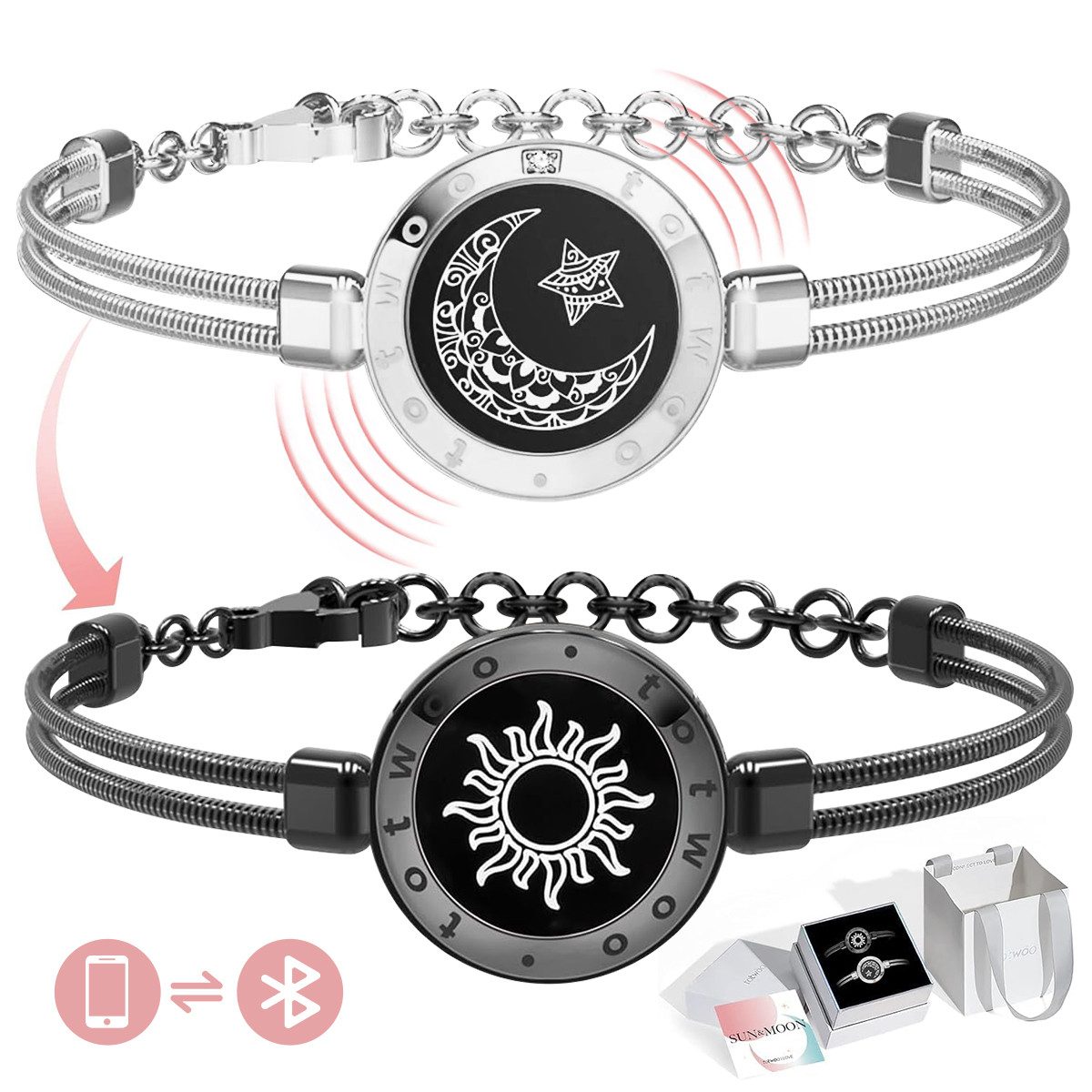 MOPUEA Bettelarmband Intelligentes Sensorarmband: Berührung,Liebes Geschenk (2-tlg)