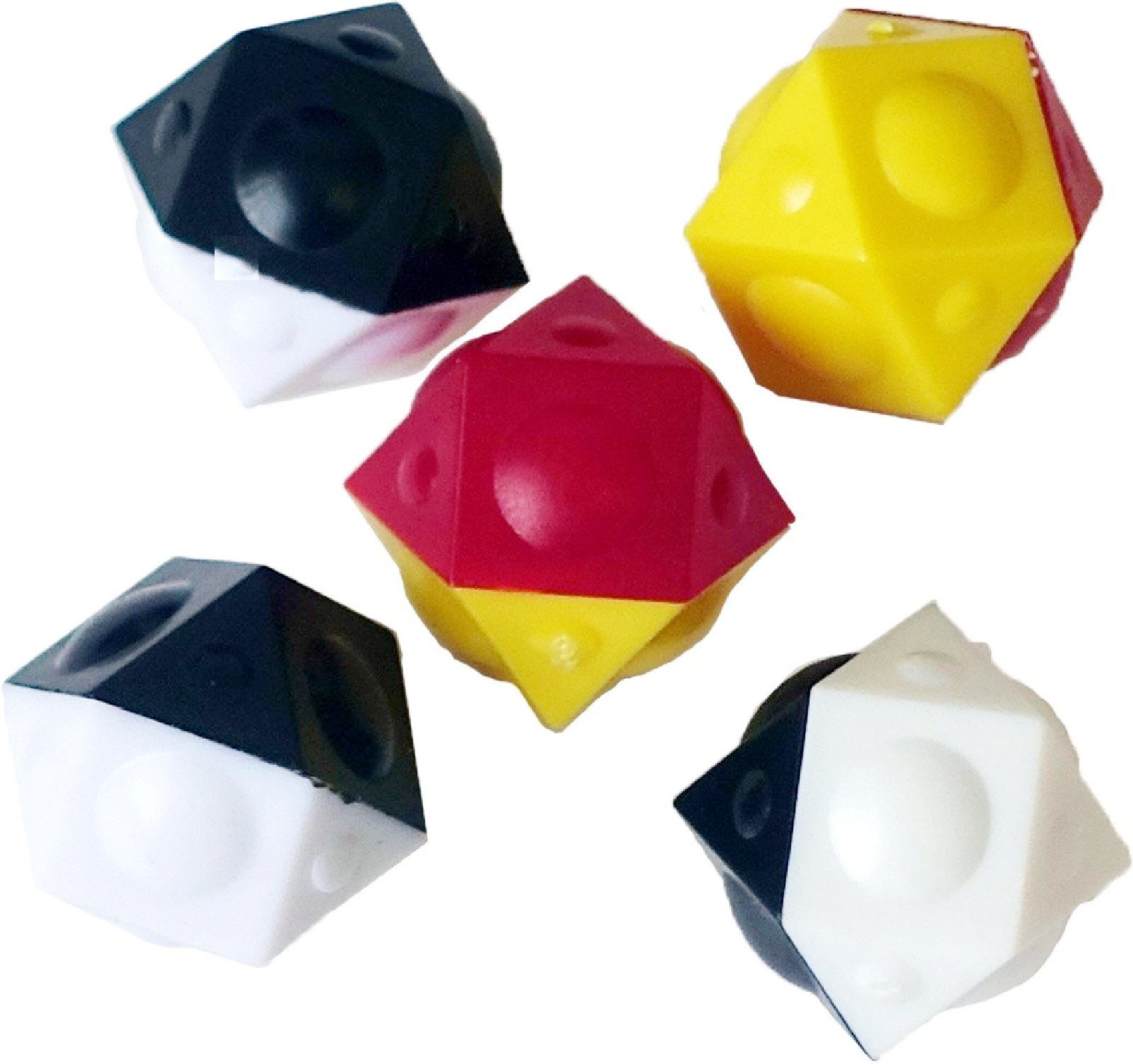 Tipp-Kick Tischfußballspiel Fünf Bälle (3 x s/w und 2 x g/r) Ersatzbälle 5 Fußbälle Tip Kick Ball Ersatz